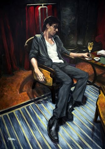Bar d'hotel. acrylique on canvas. 163x114 cm