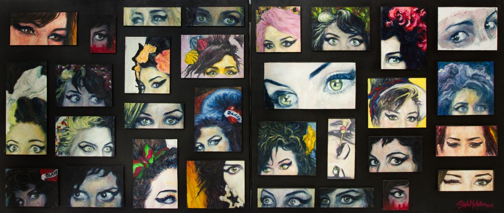 AMY’S EYES. oil on canvas, dyptic 120x240cm