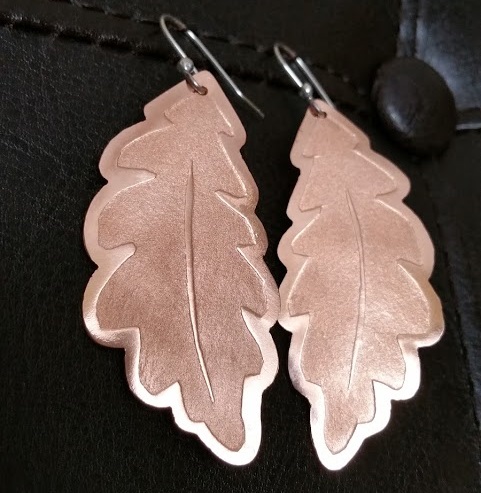 Copper Leaf Earrings