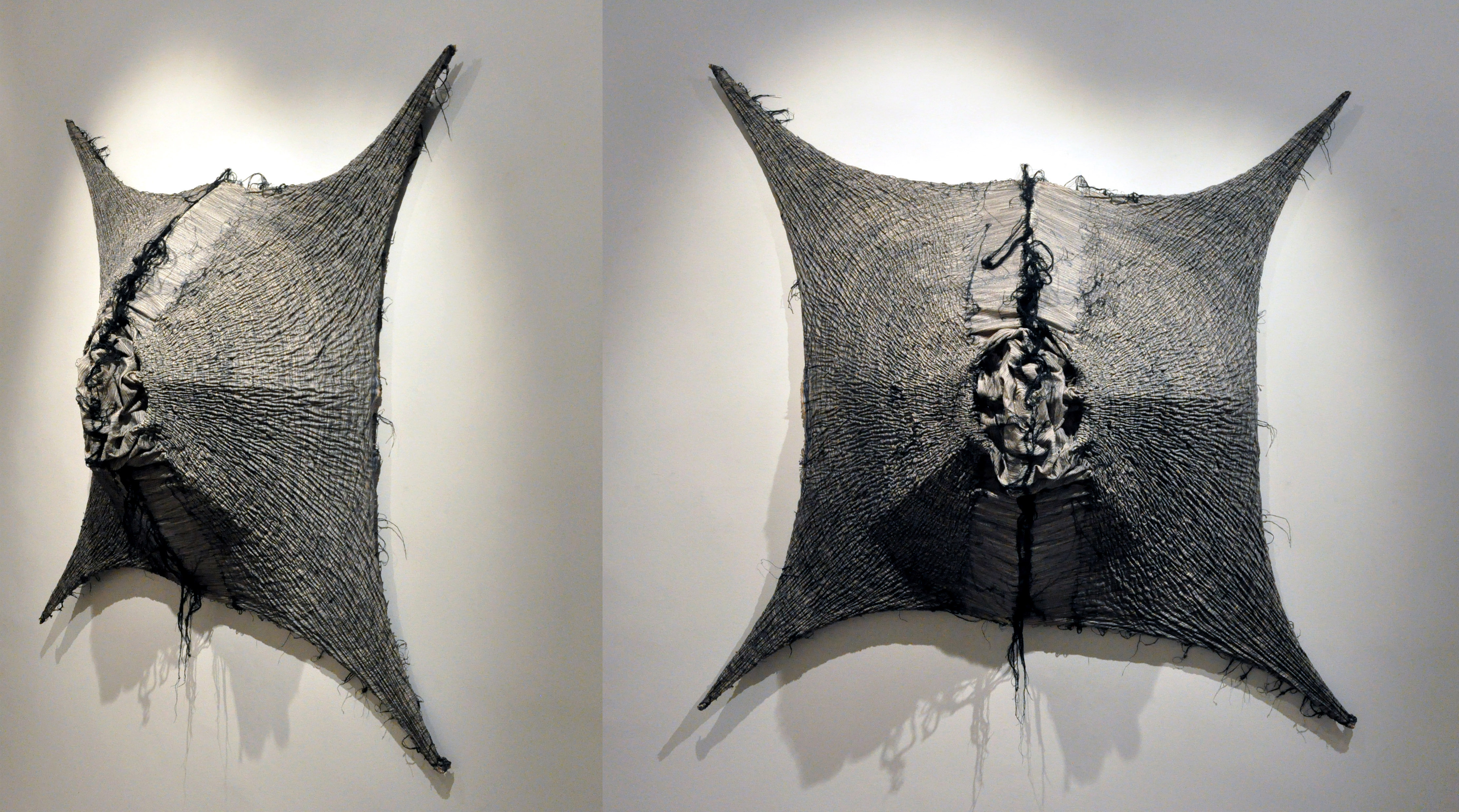 02.Maryam Ashkanian.Stop Series.Sculpture.130 130 40Cm.Sewing and Resin on Fabric.2013