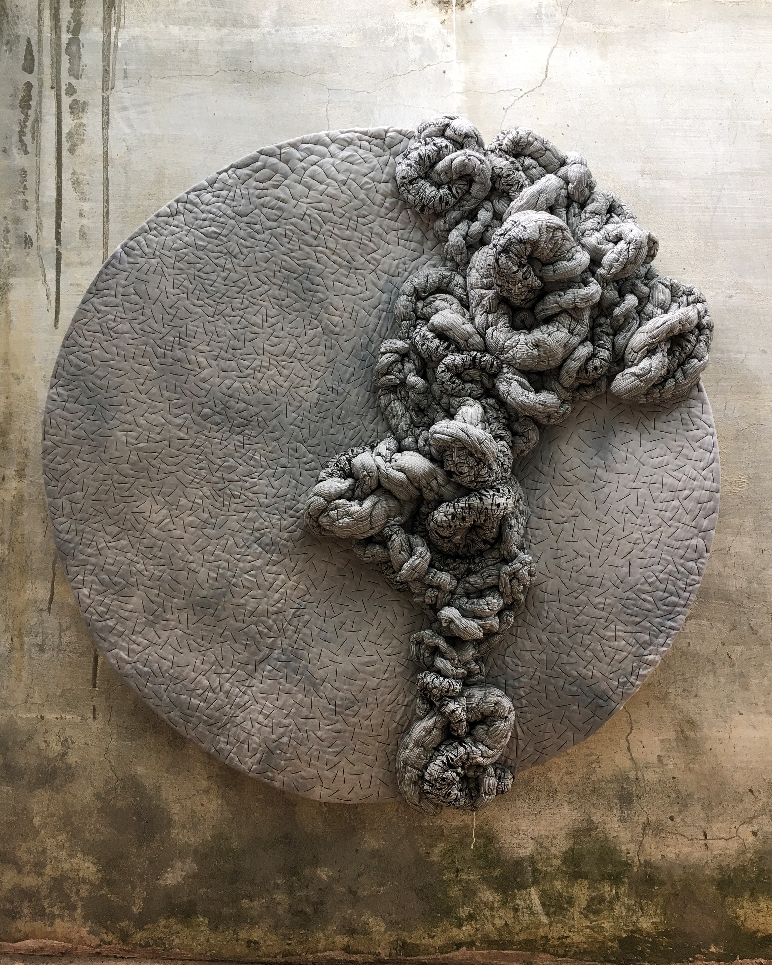 01.Maryam Ashkanian.Mutation Series. Sculpture.150 150 30 Cm.Sewing on Fabric.2016