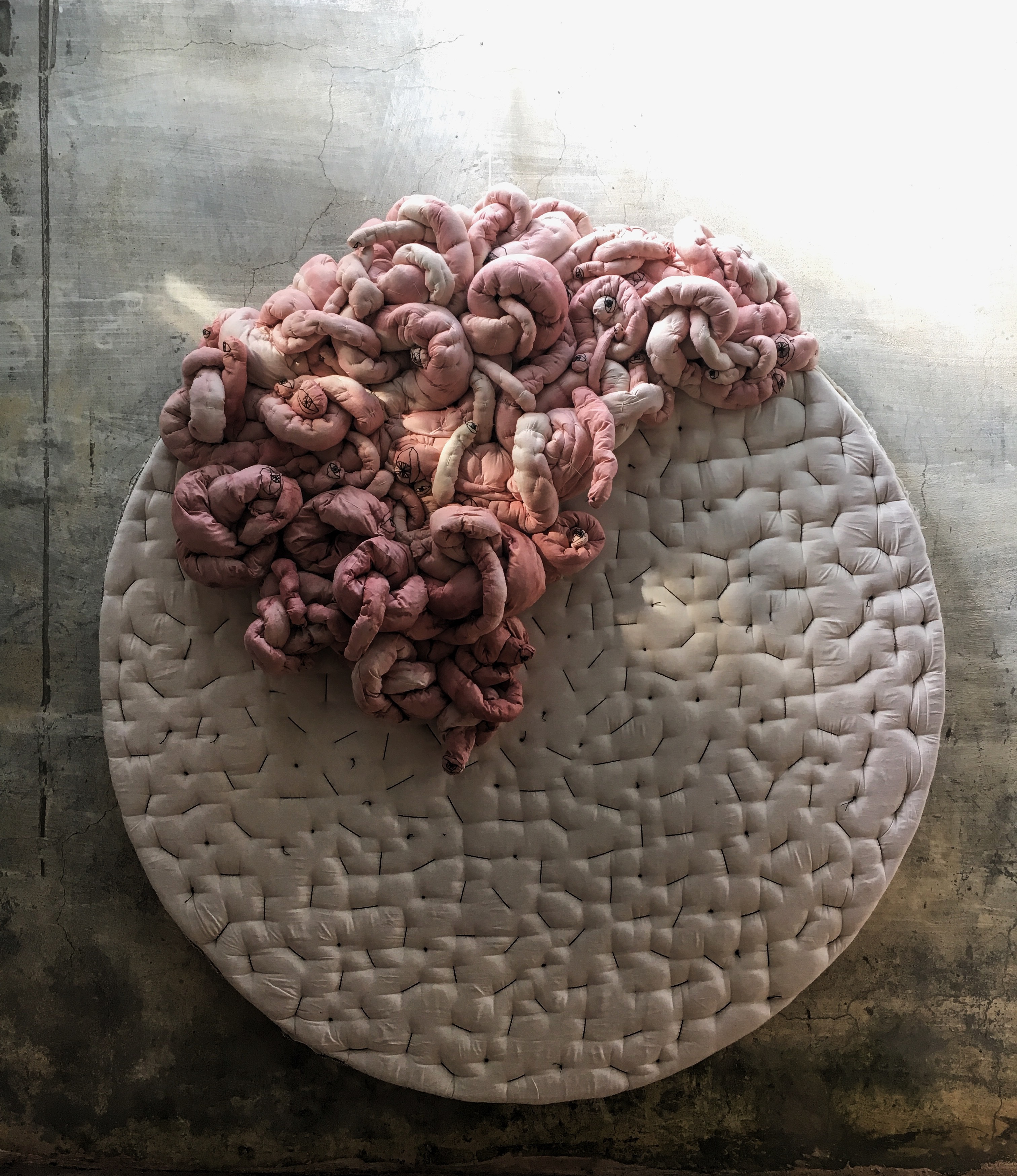 02.Maryam Ashkanian.Mutation Series. Sculpture.150 160 30 Cm.Sewing on Fabric.2016.