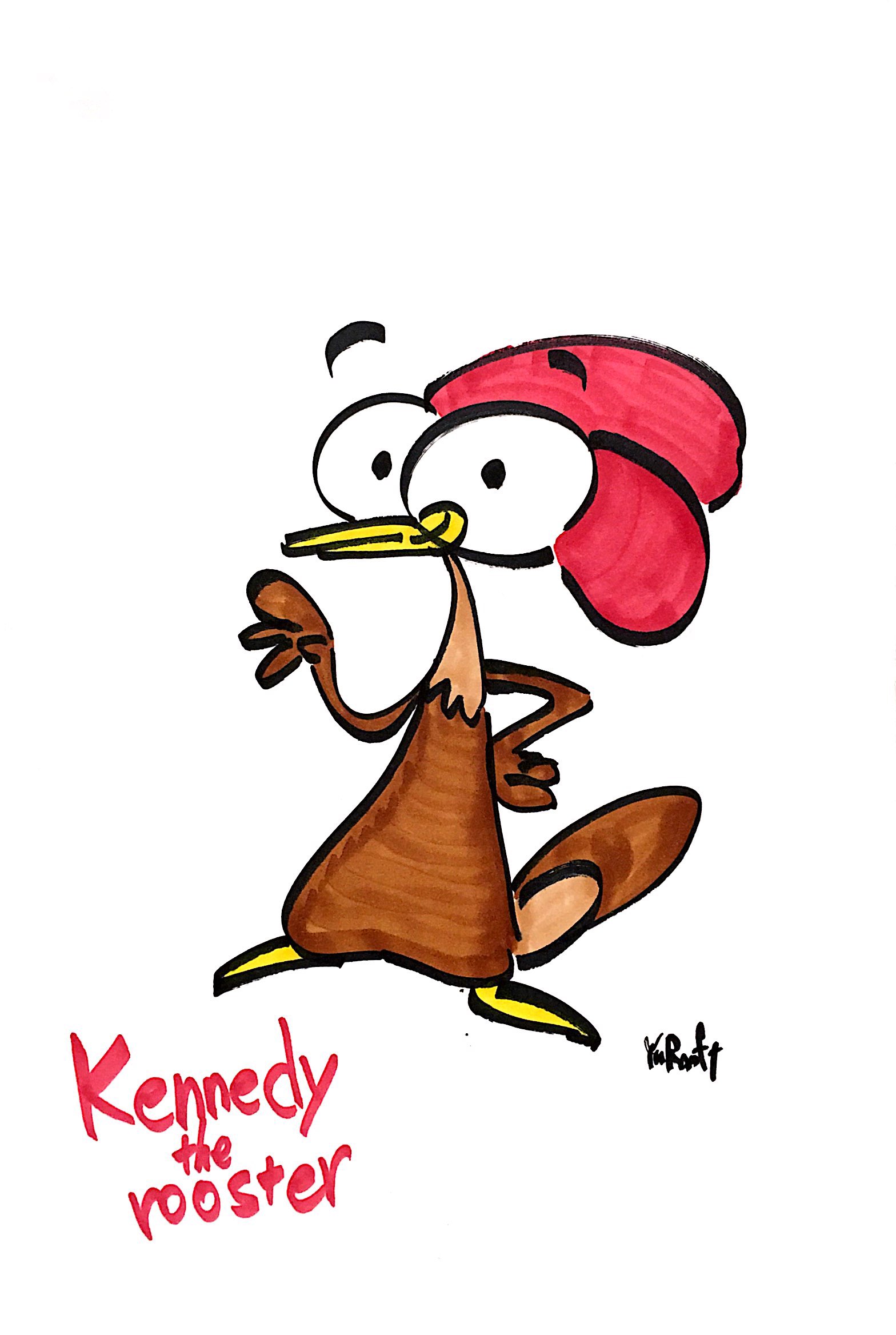 Kennedy the rooster (character art)