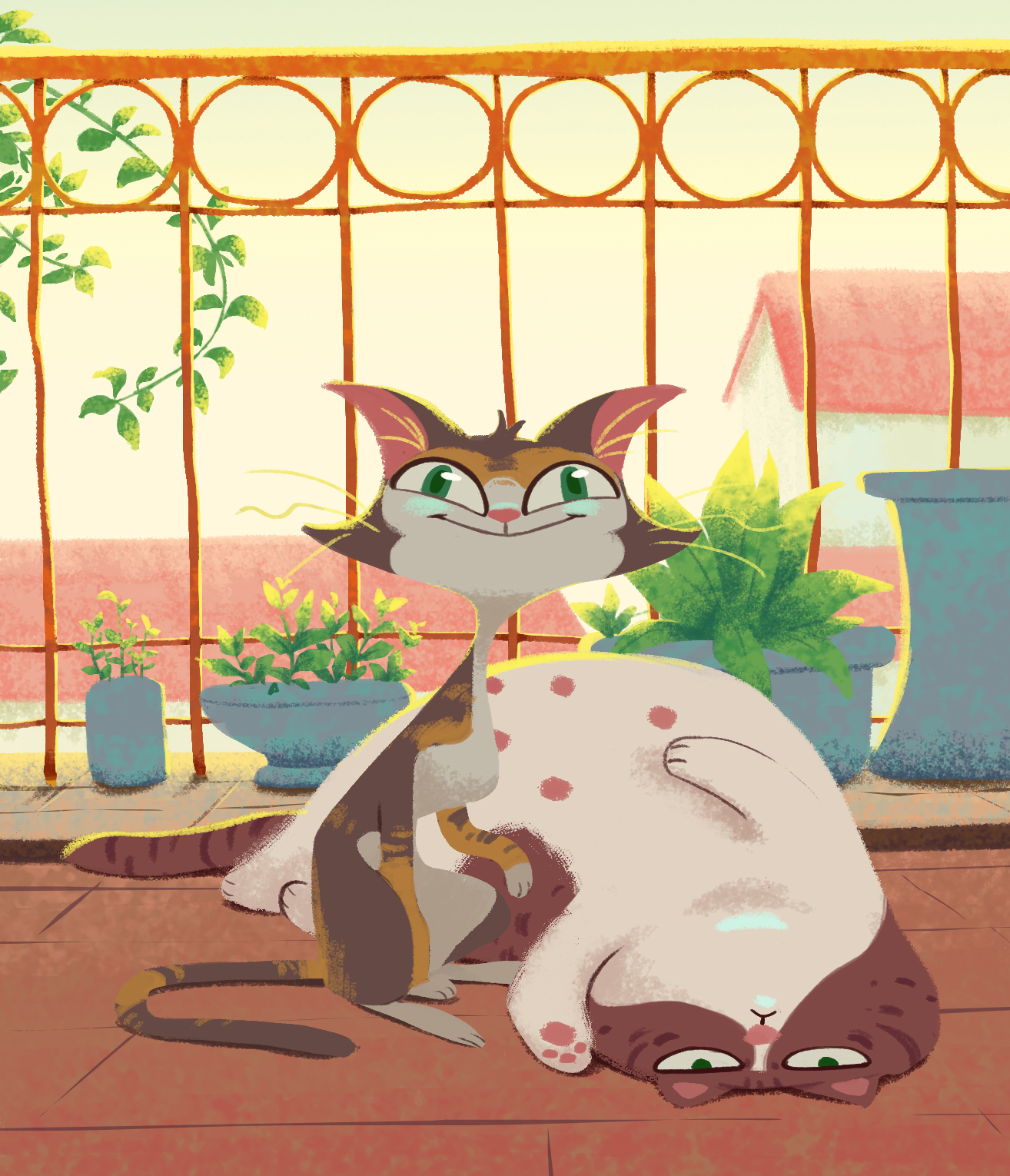 Cats on balcony