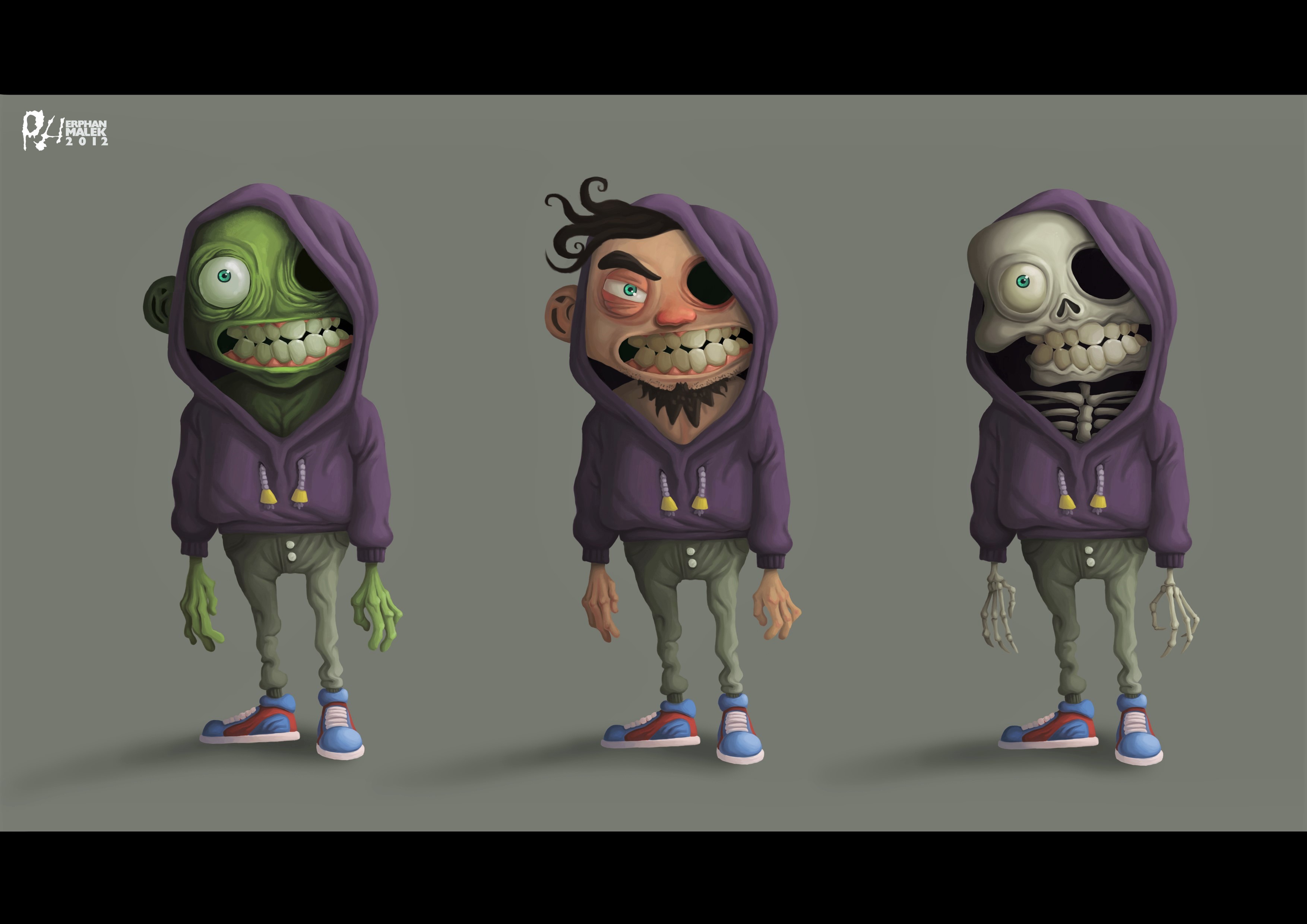 zombie and man