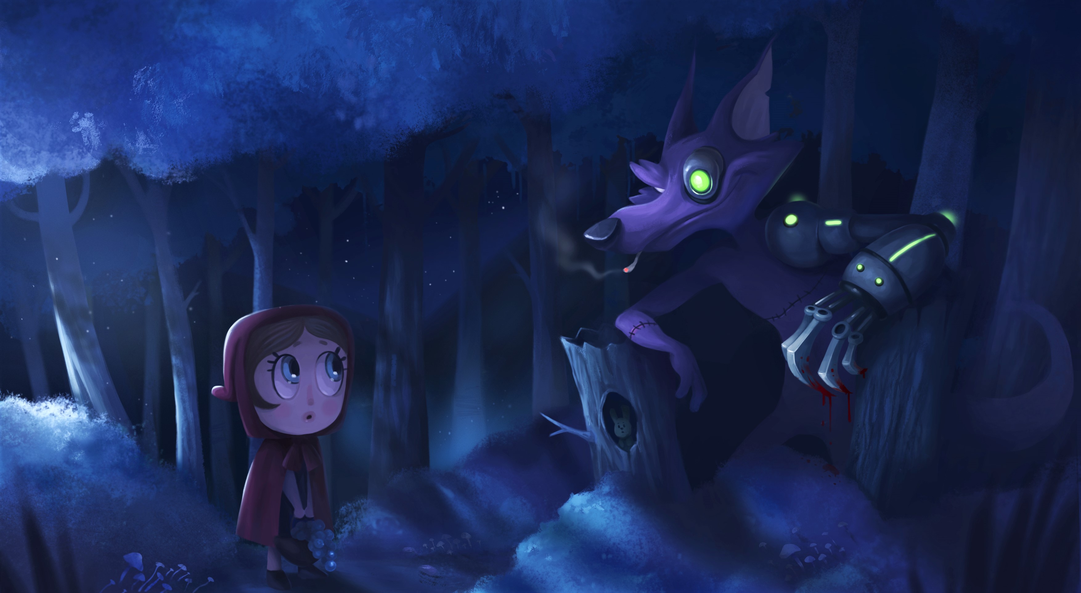 cyborg wolf and red riding hood