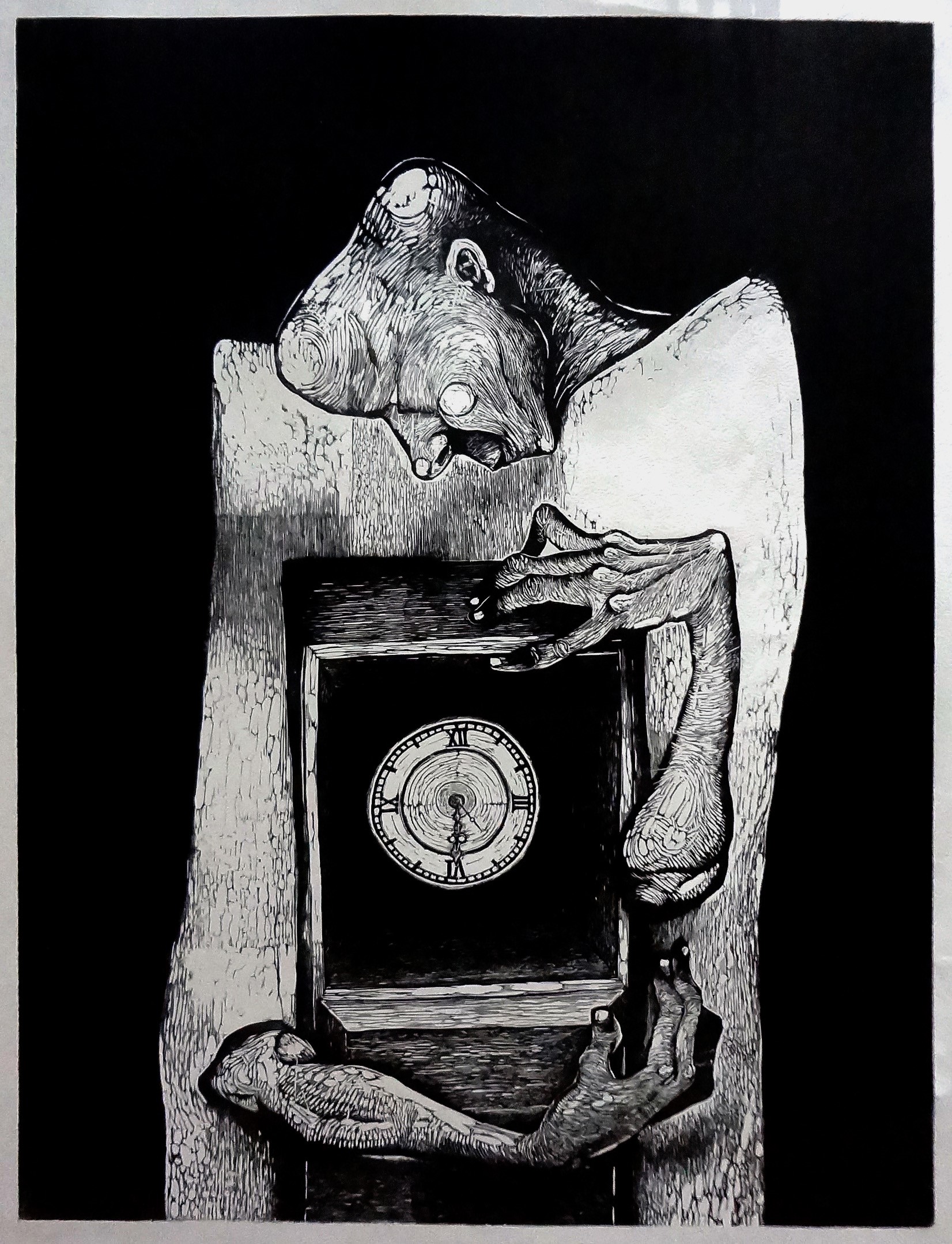 Realms iii 2018 Linocut 100x70cm