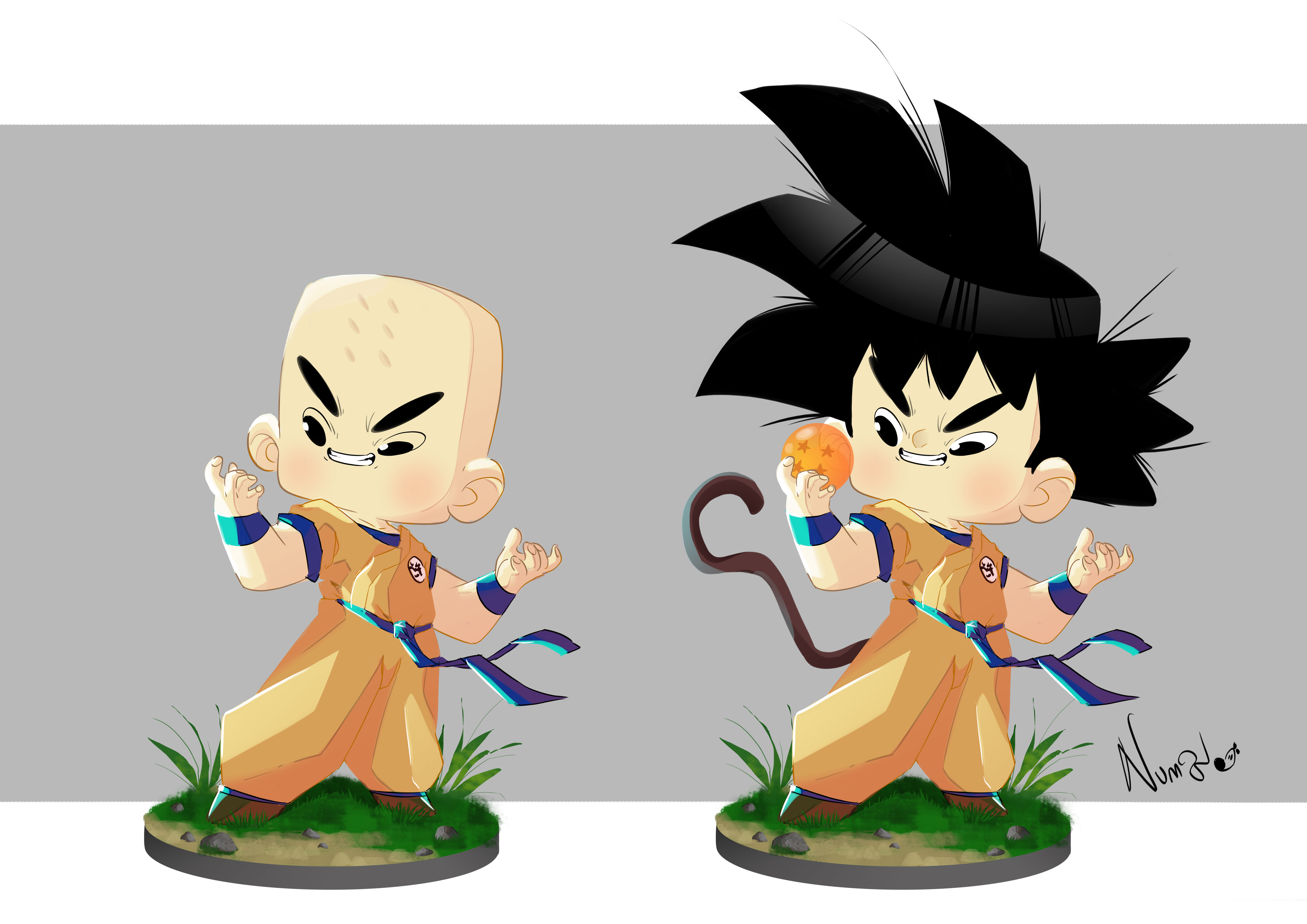 Krilin and Goku