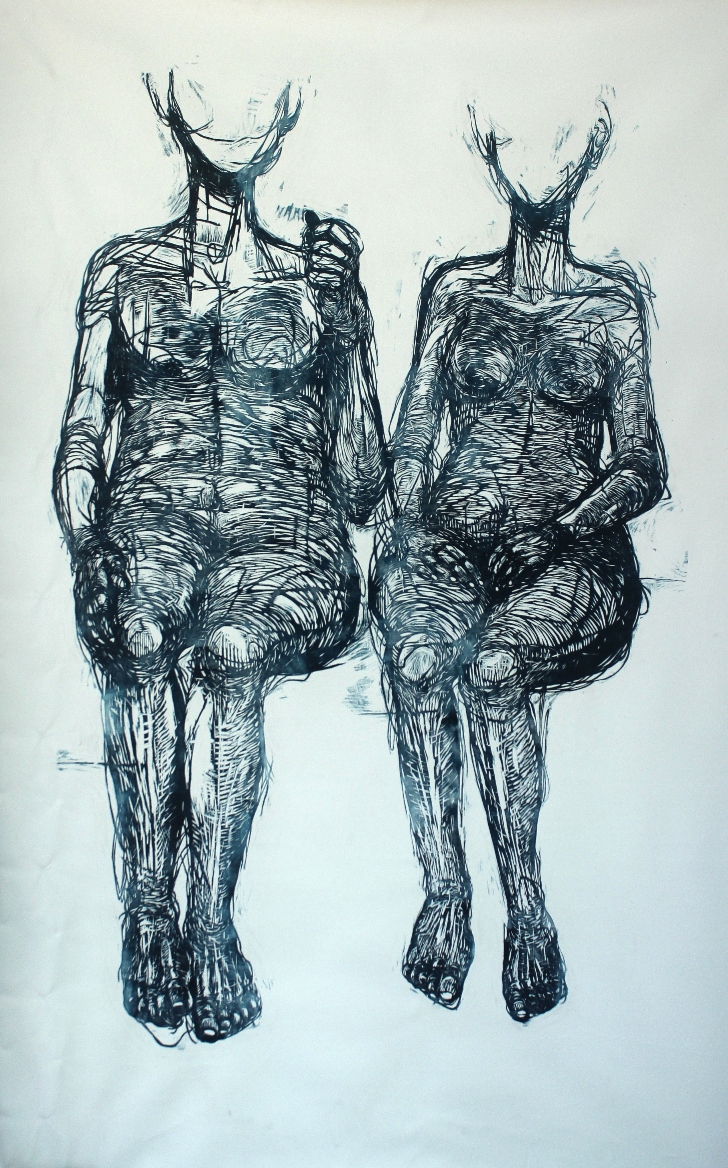 Perfect Waste Woodcut on vinyl 160x114cm 2014