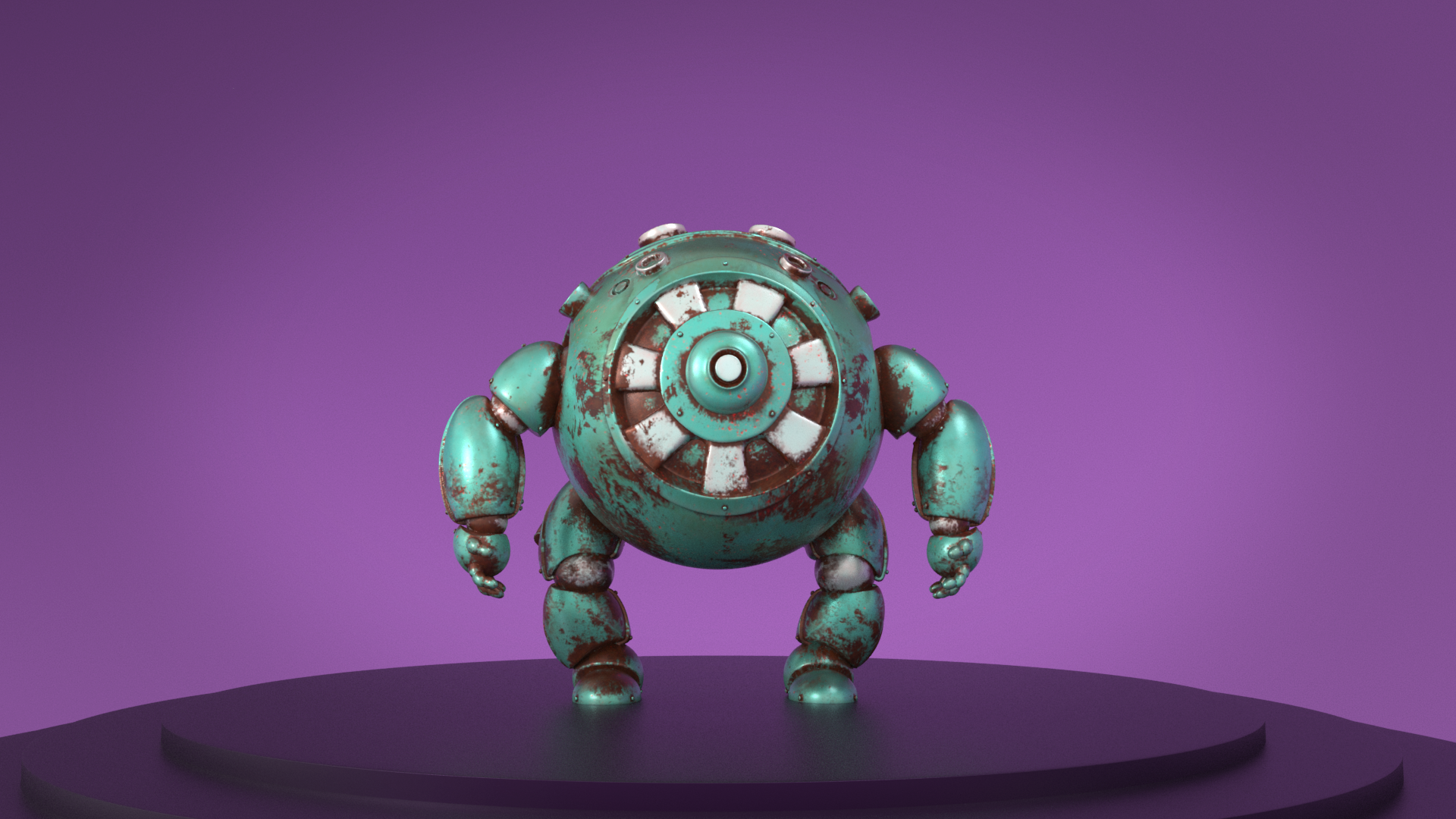 robot wit purple