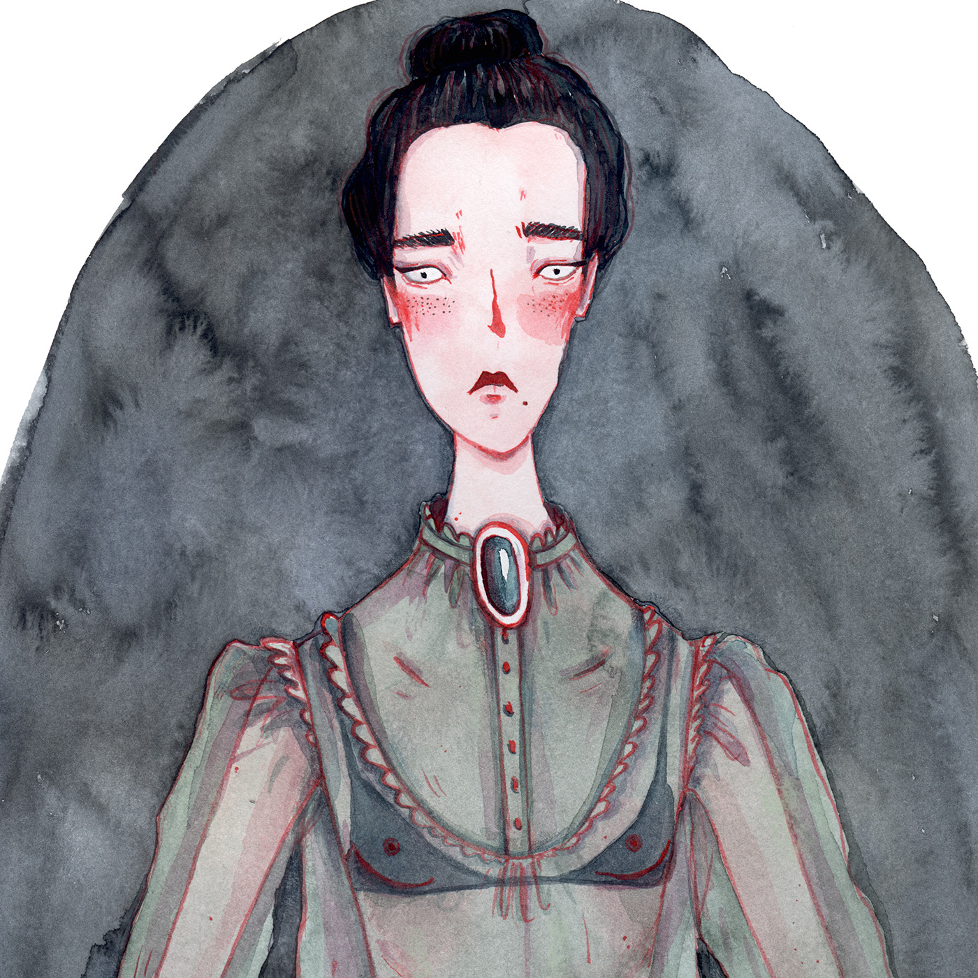 Character watercolor girl