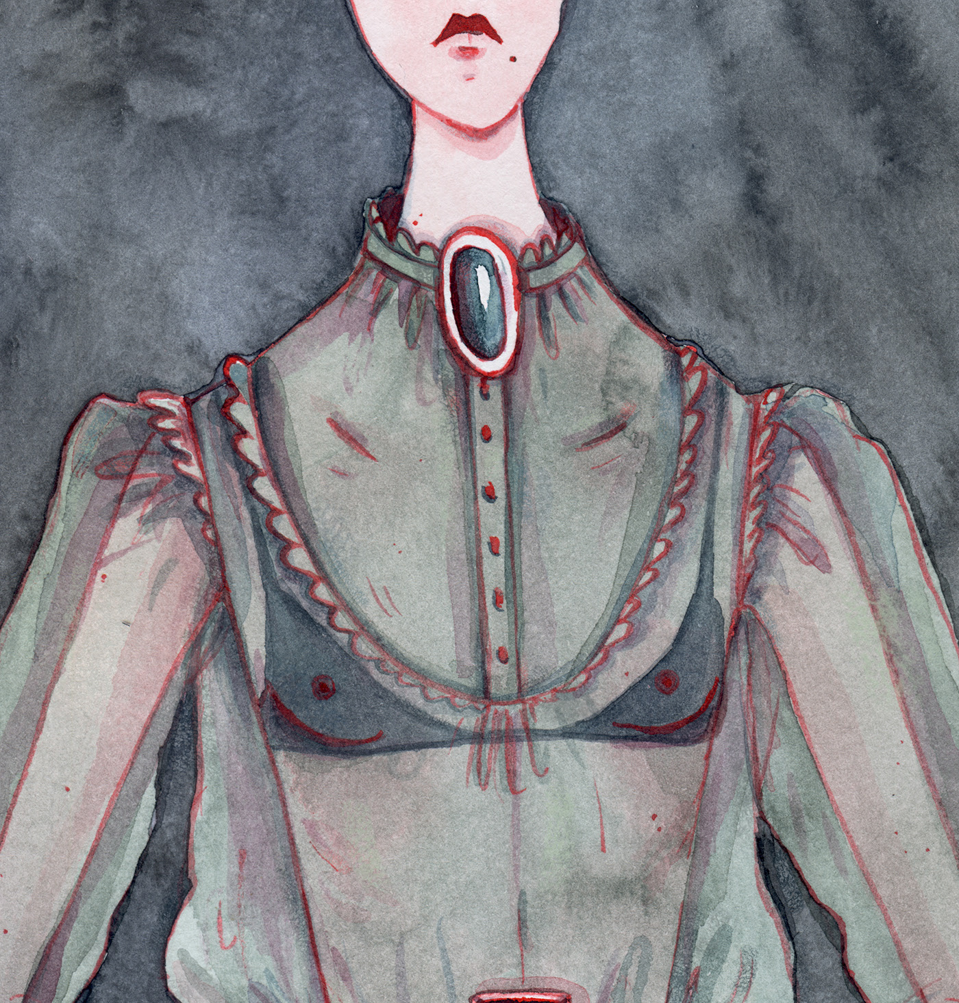 Character watercolor girl