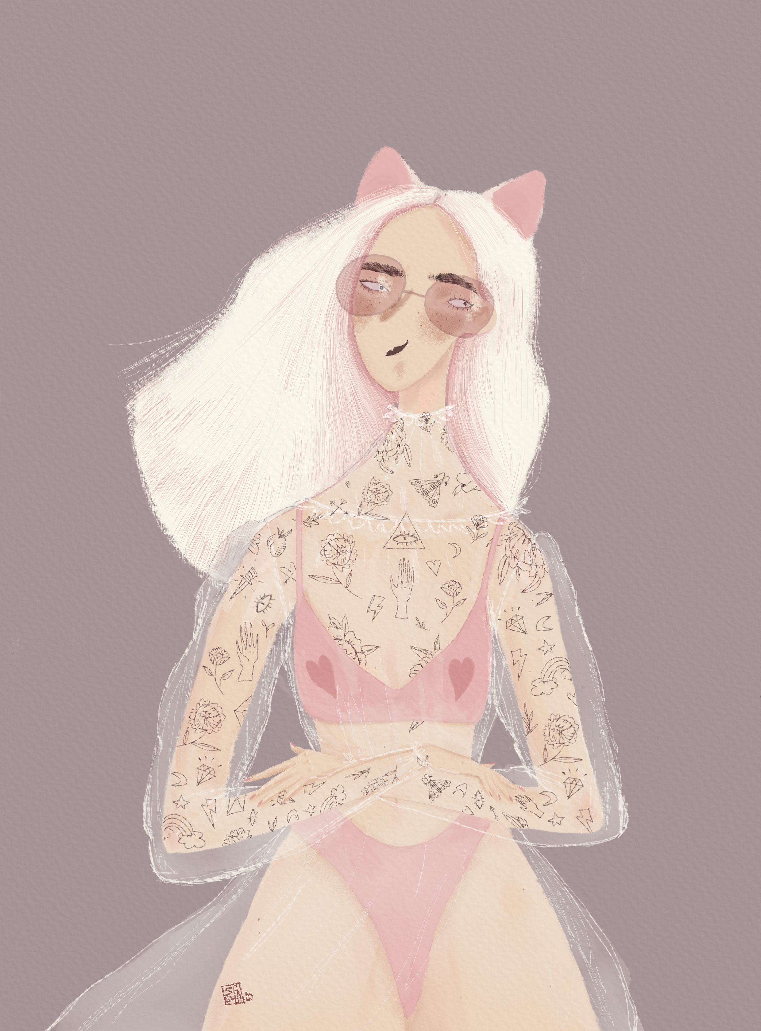 Tatto kitty girl