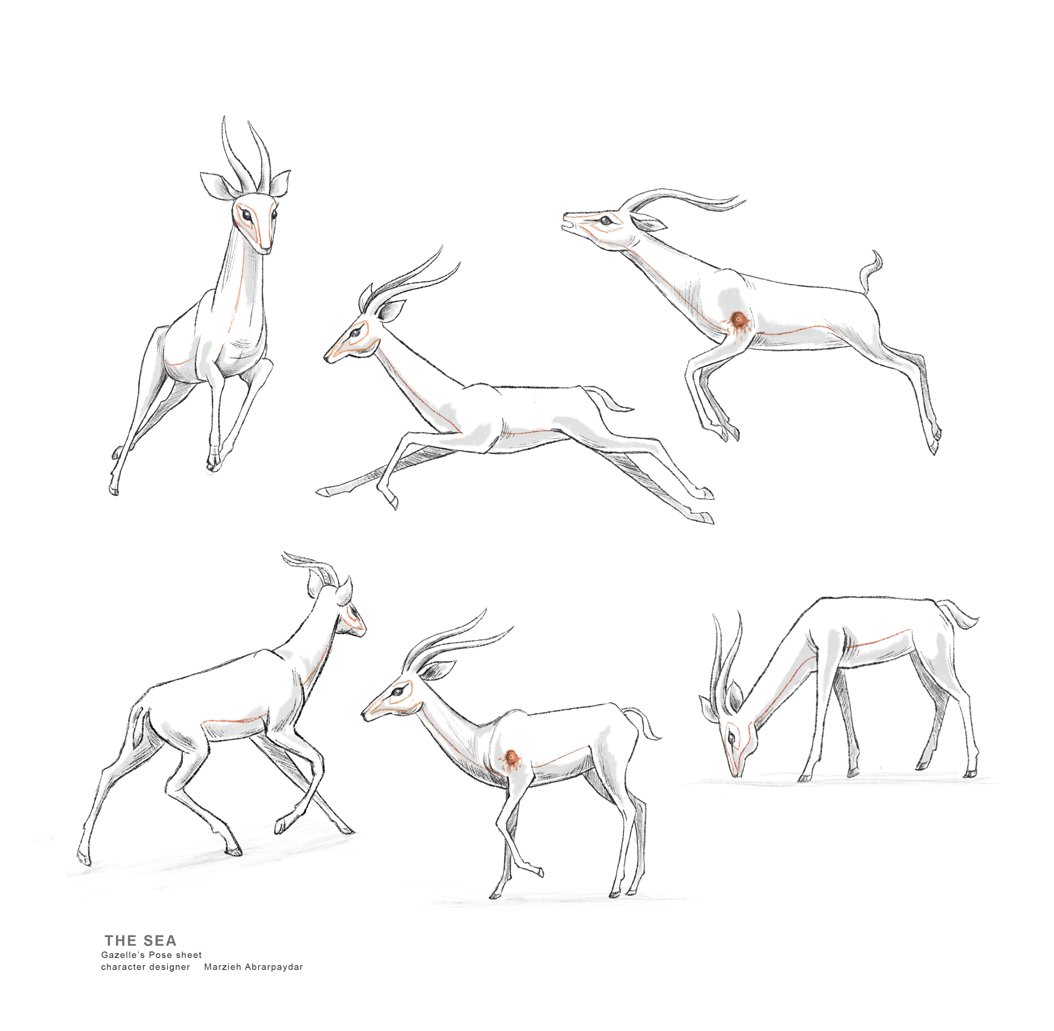 Gazelle pose sheet