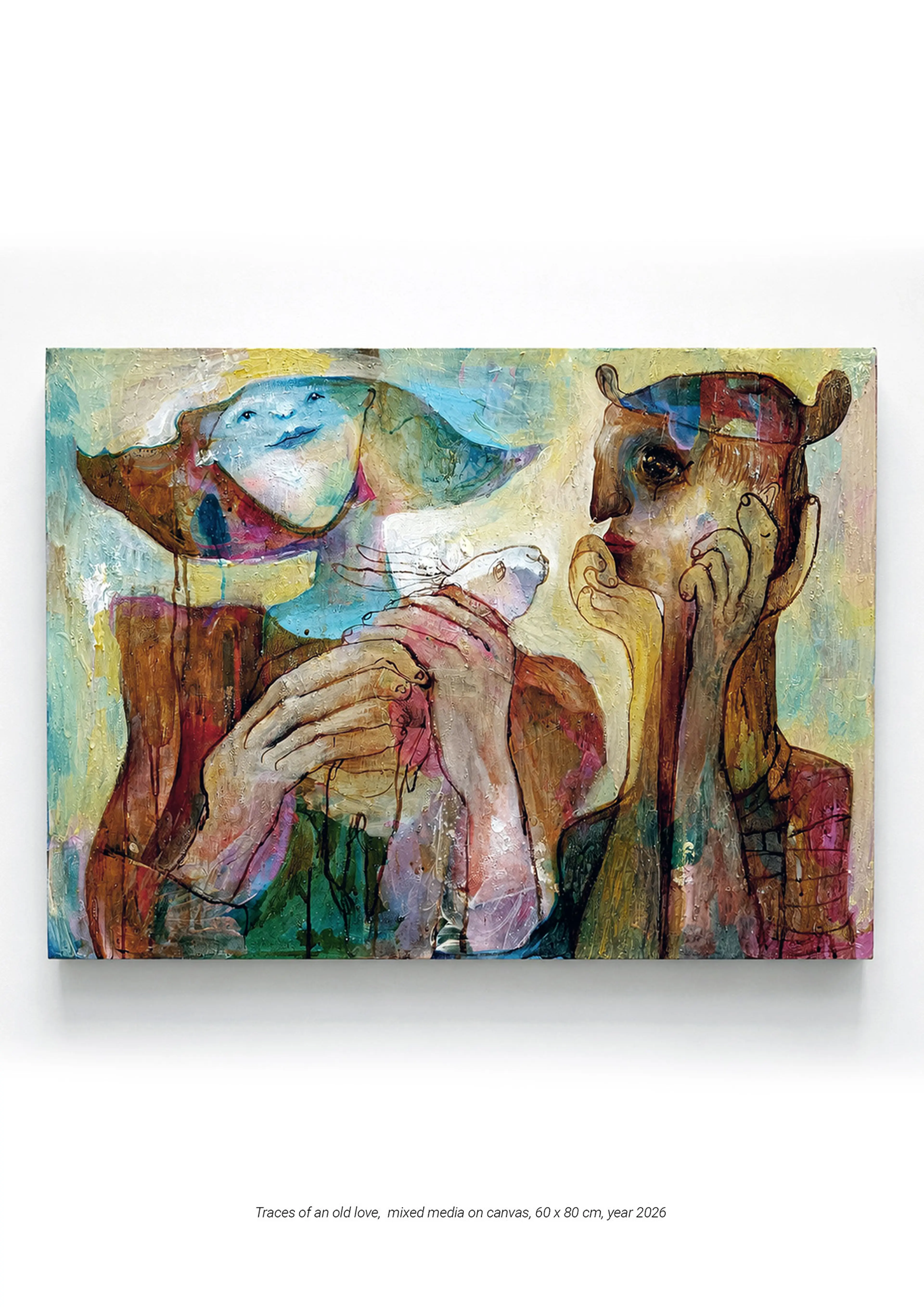 FOLLOW THE WHITE RABBIT / painting on canvas