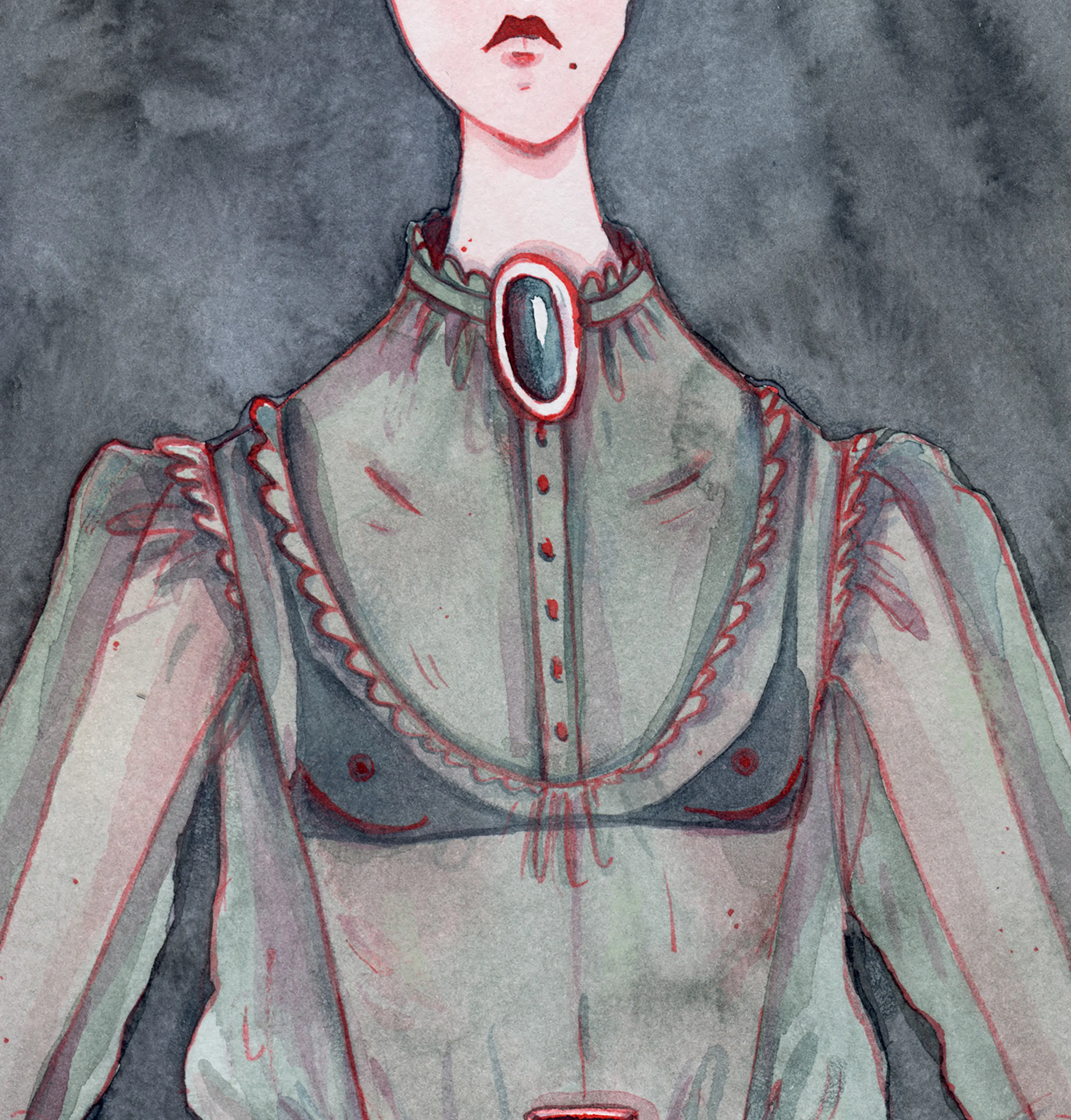 Character watercolor girl