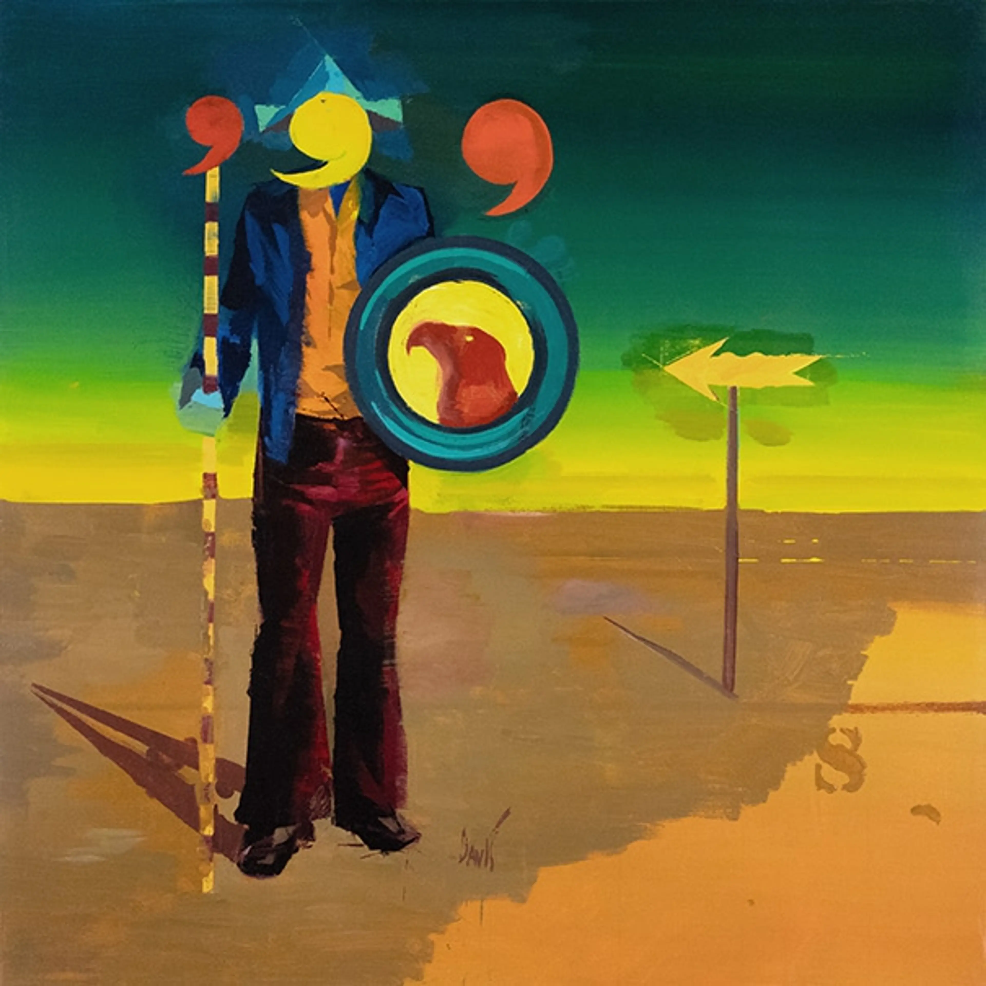 Davis Lisboa, “Musée d'Art Moderne 11 (André Cadere)”, 2022, oil on canvas, 80 x 80 cm | 31.50 x 31 — Pintura — Davis Lisboa