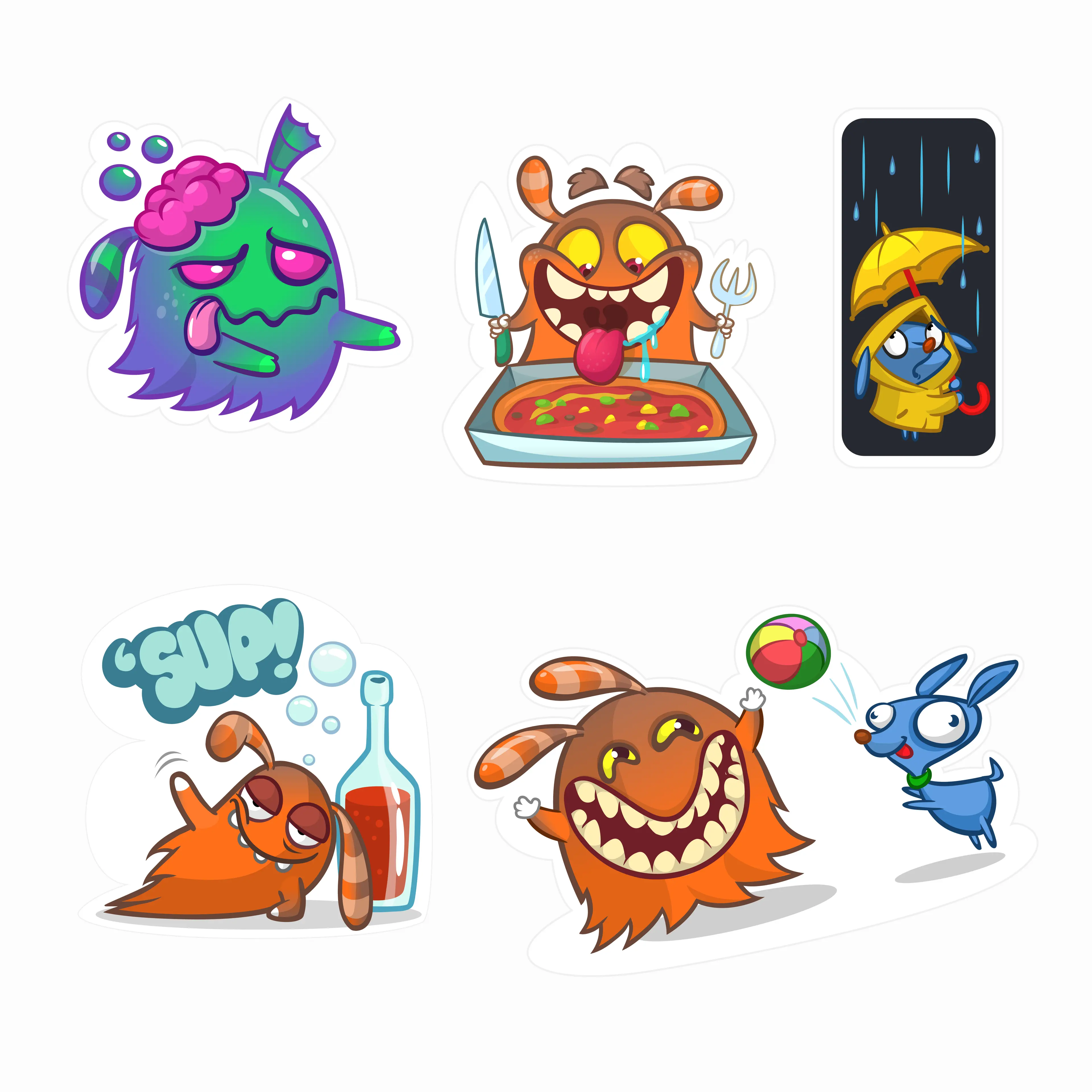 Monsters cartoon character design by drawkman