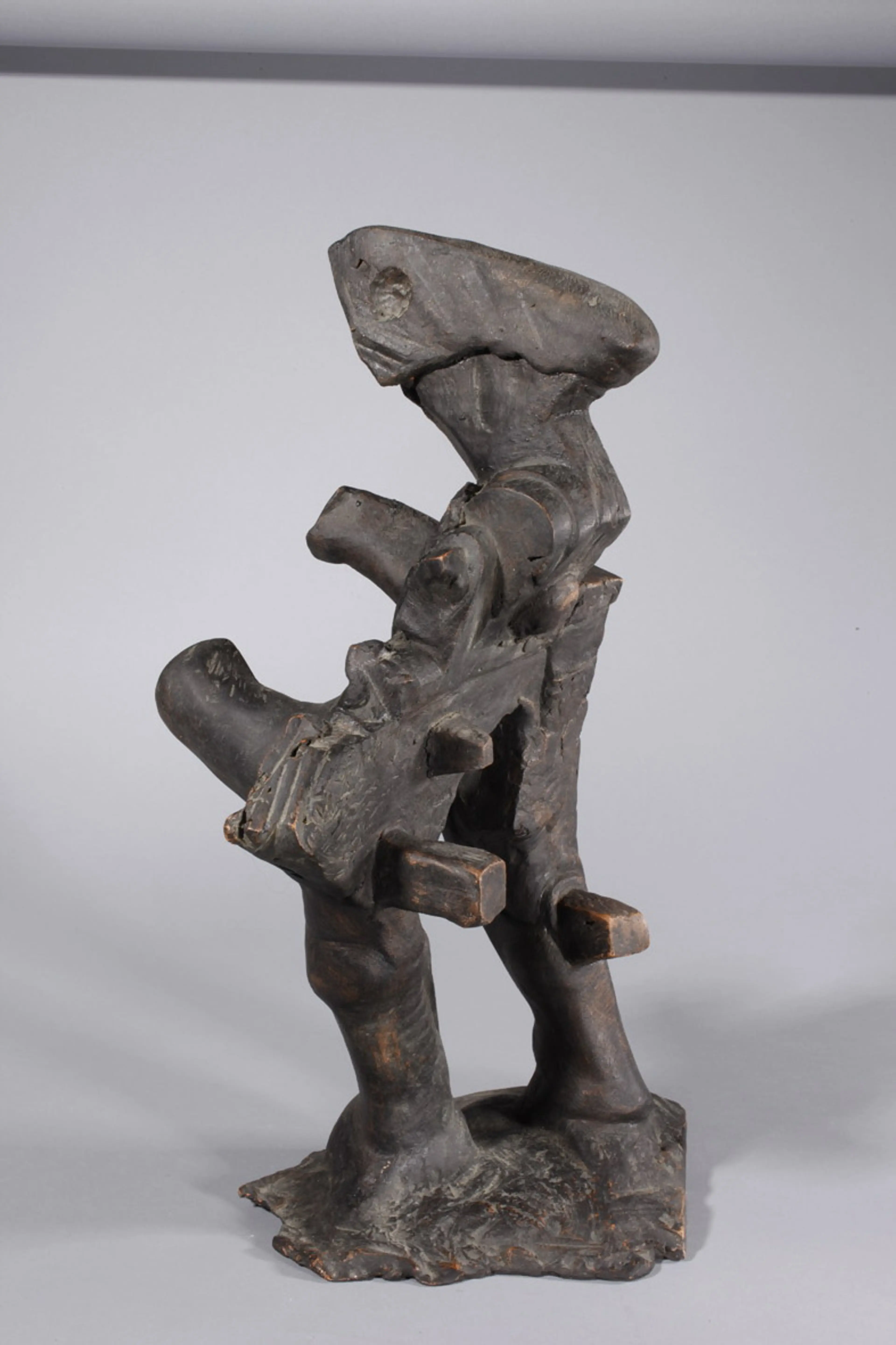 "Mechanical bird", patinated terracotta