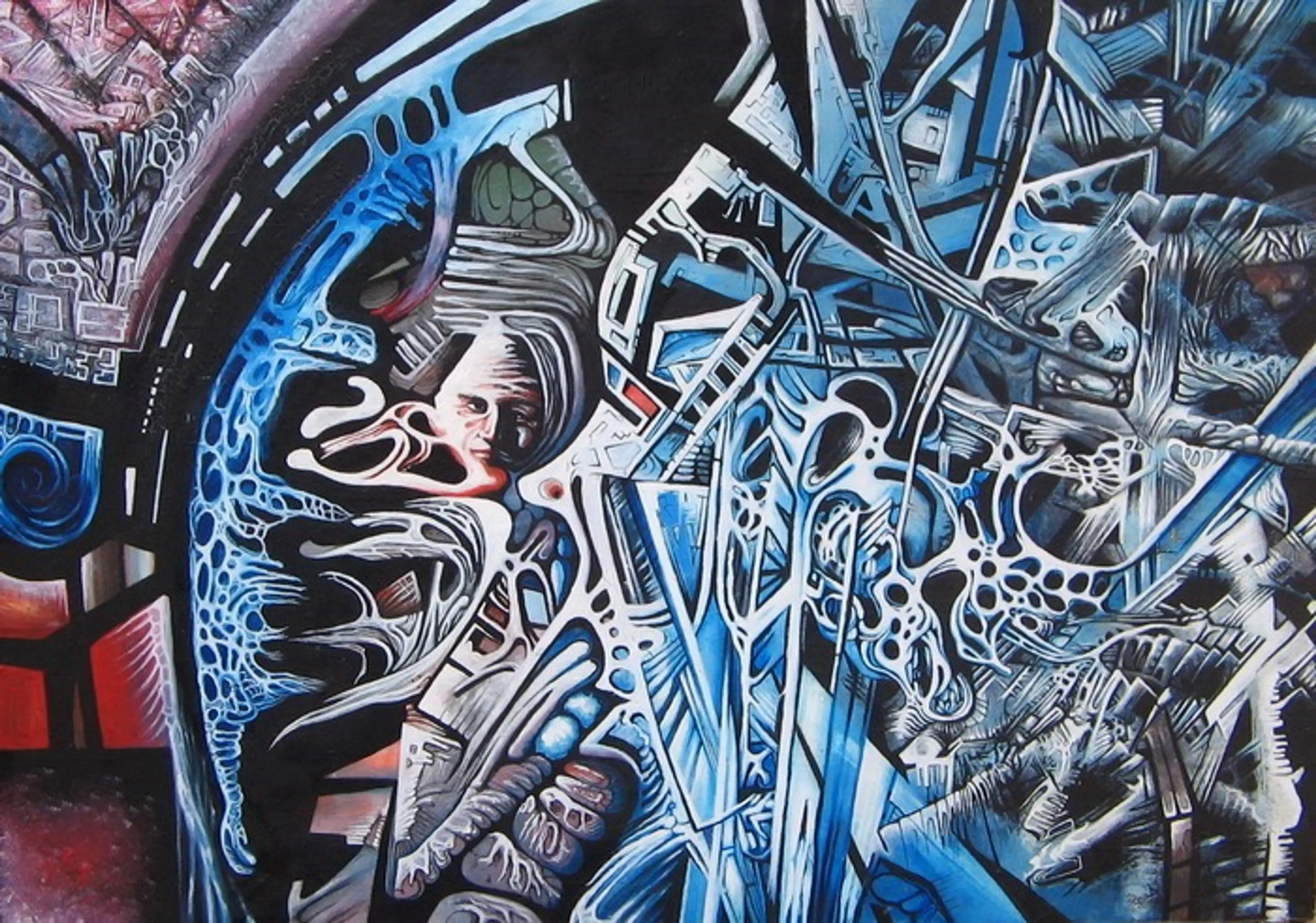 "Left and Right Side of Consciousness", oil on panel