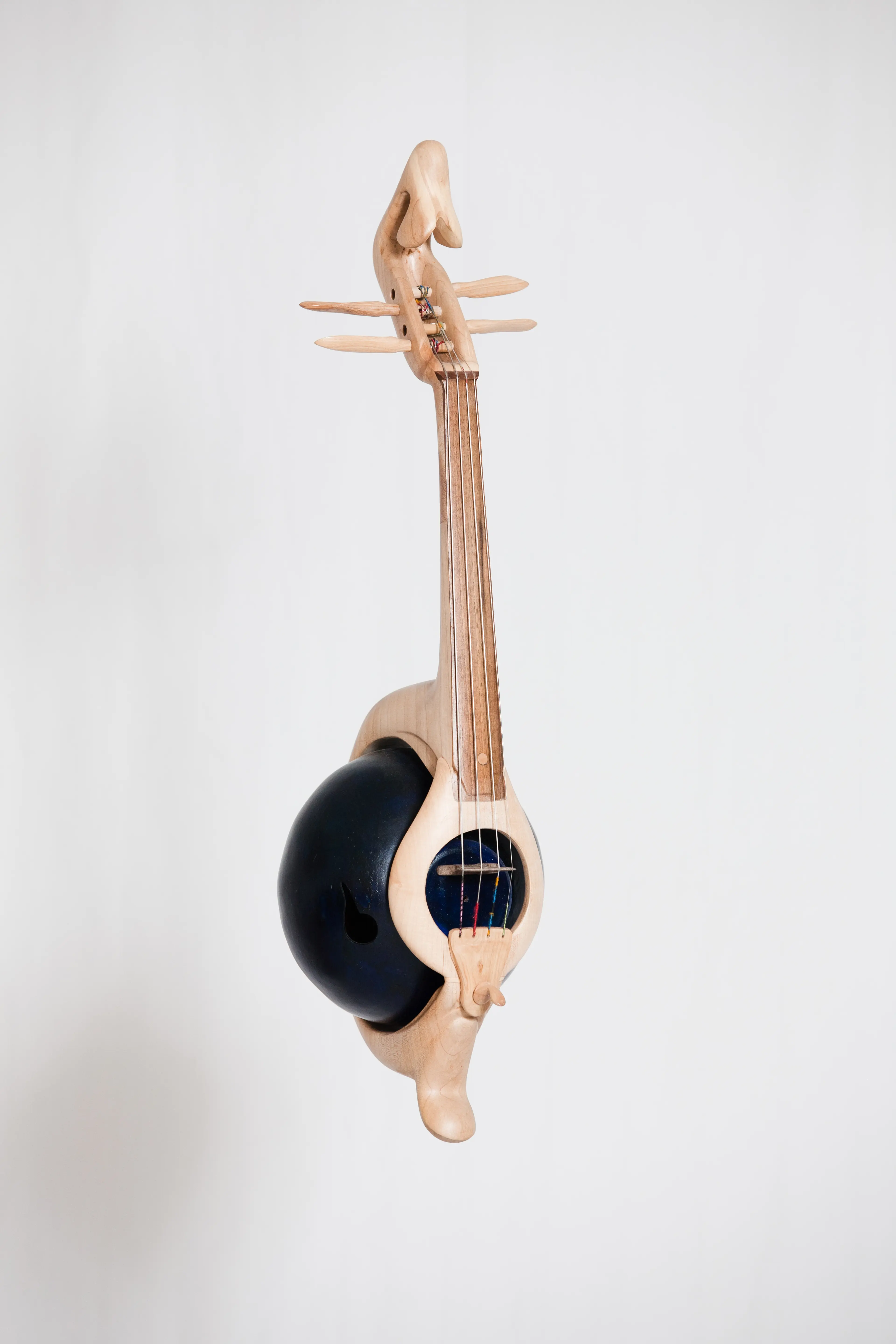 "Musical instrument I", wood (walnut, maple) and gourd