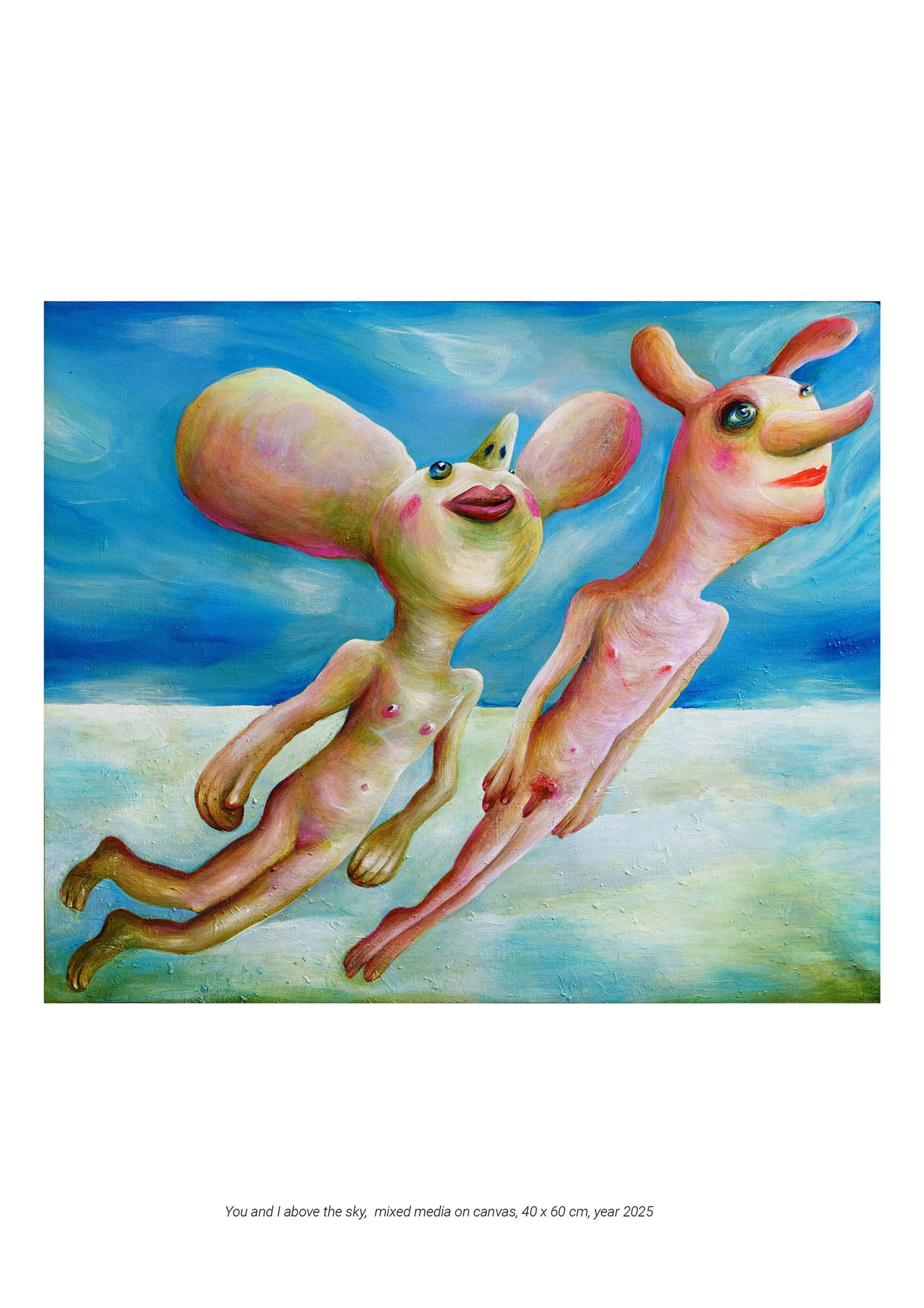 YOU AND I ABOVE THE SKY / painting on canvas