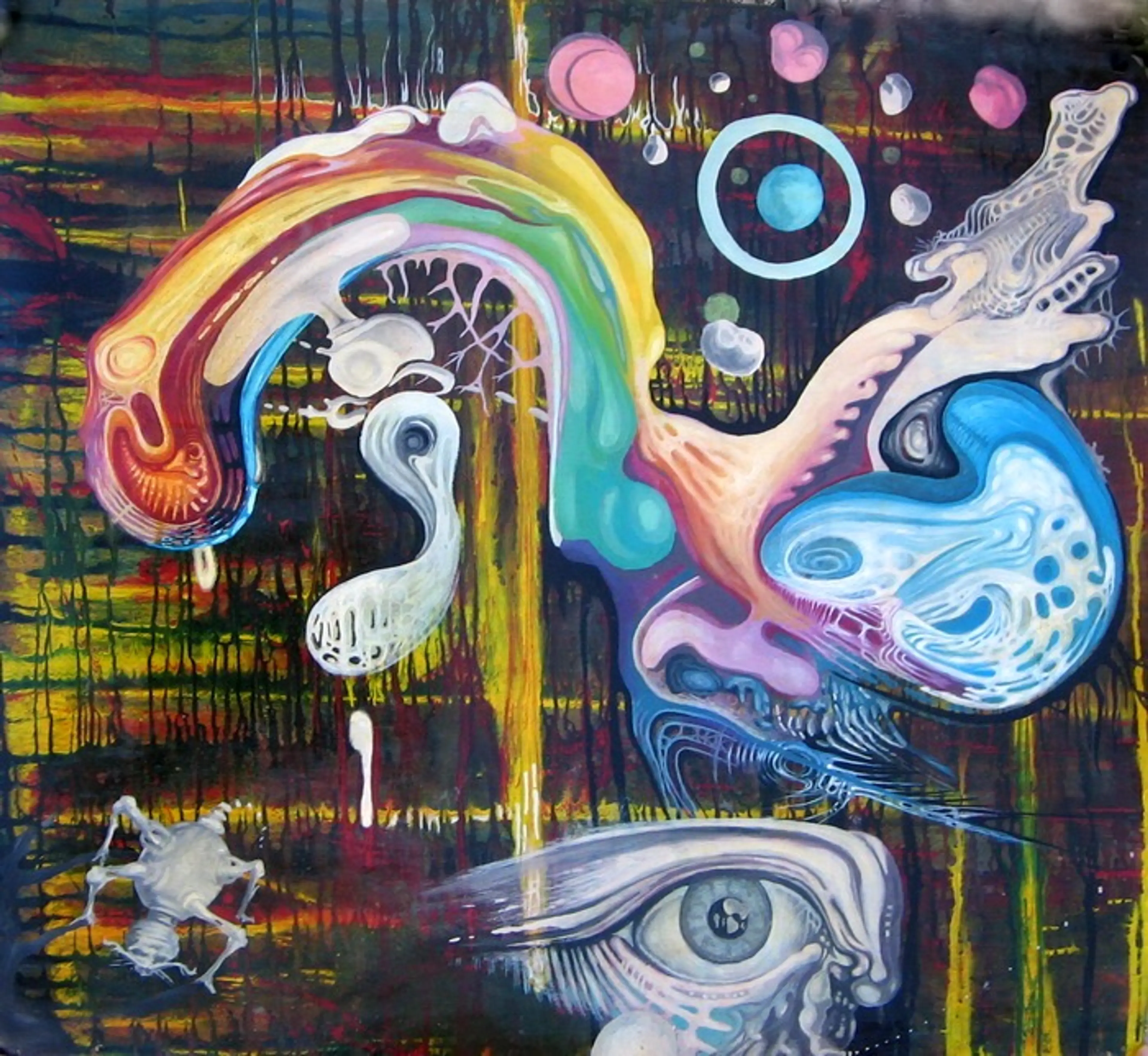 "Teleportation", oil on paper
