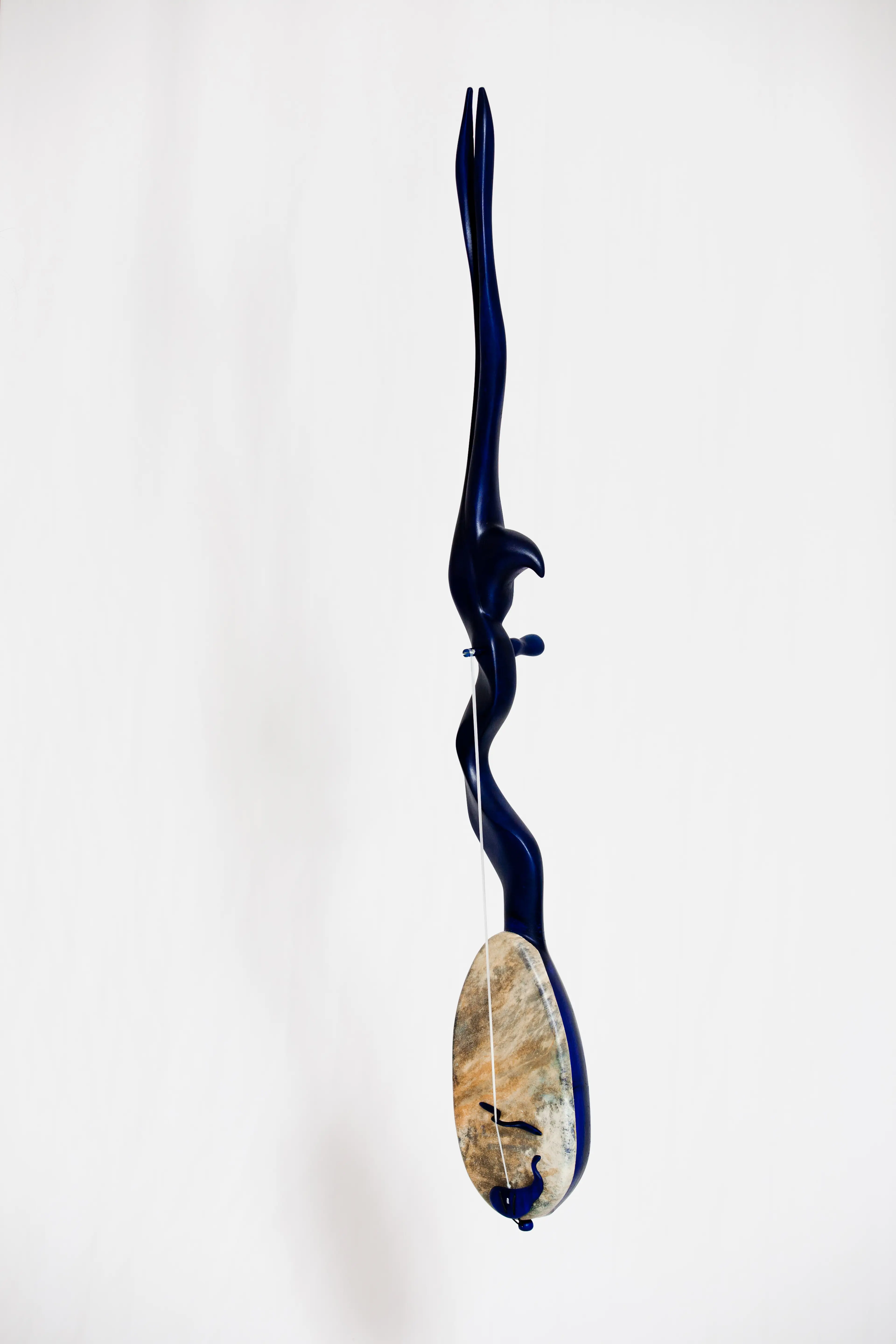 "Musical instrument II", wood (maple), goatskin and horsehair