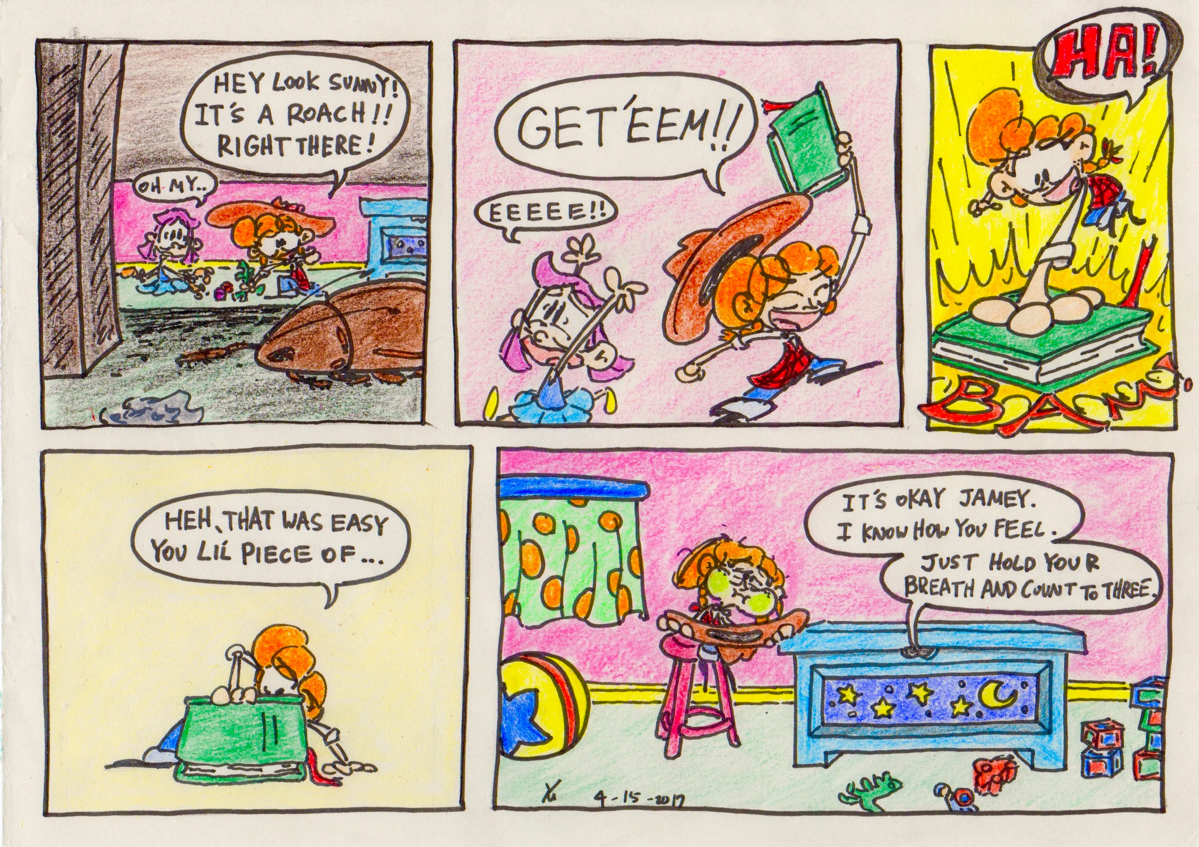 -jamey and a roach-