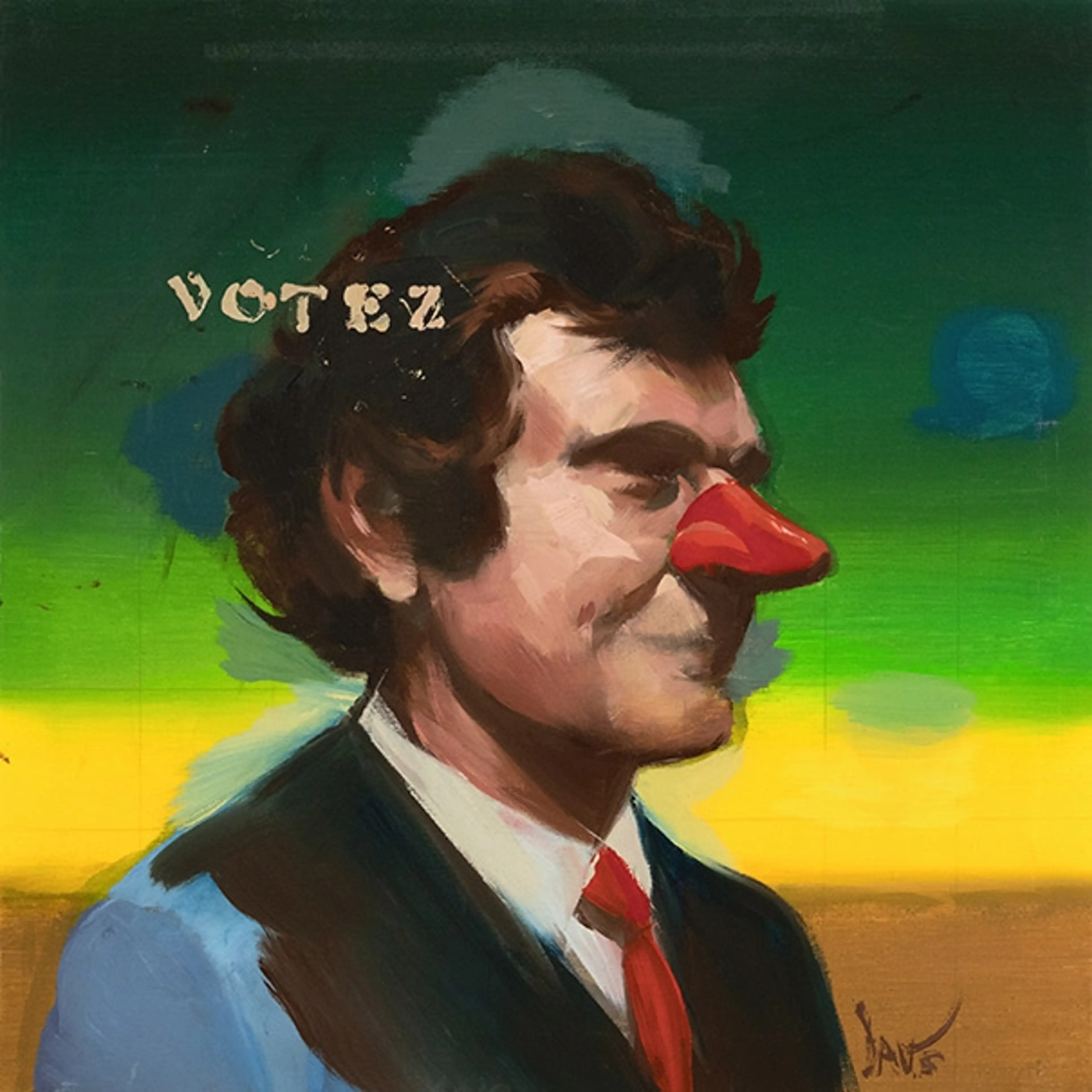 Davis Lisboa, “Marcel Broodthaers 19”, 2023, oil on canvas, 50 x 50 cm | 19.685 x 19.685 in. — Pintura — Davis Lisboa