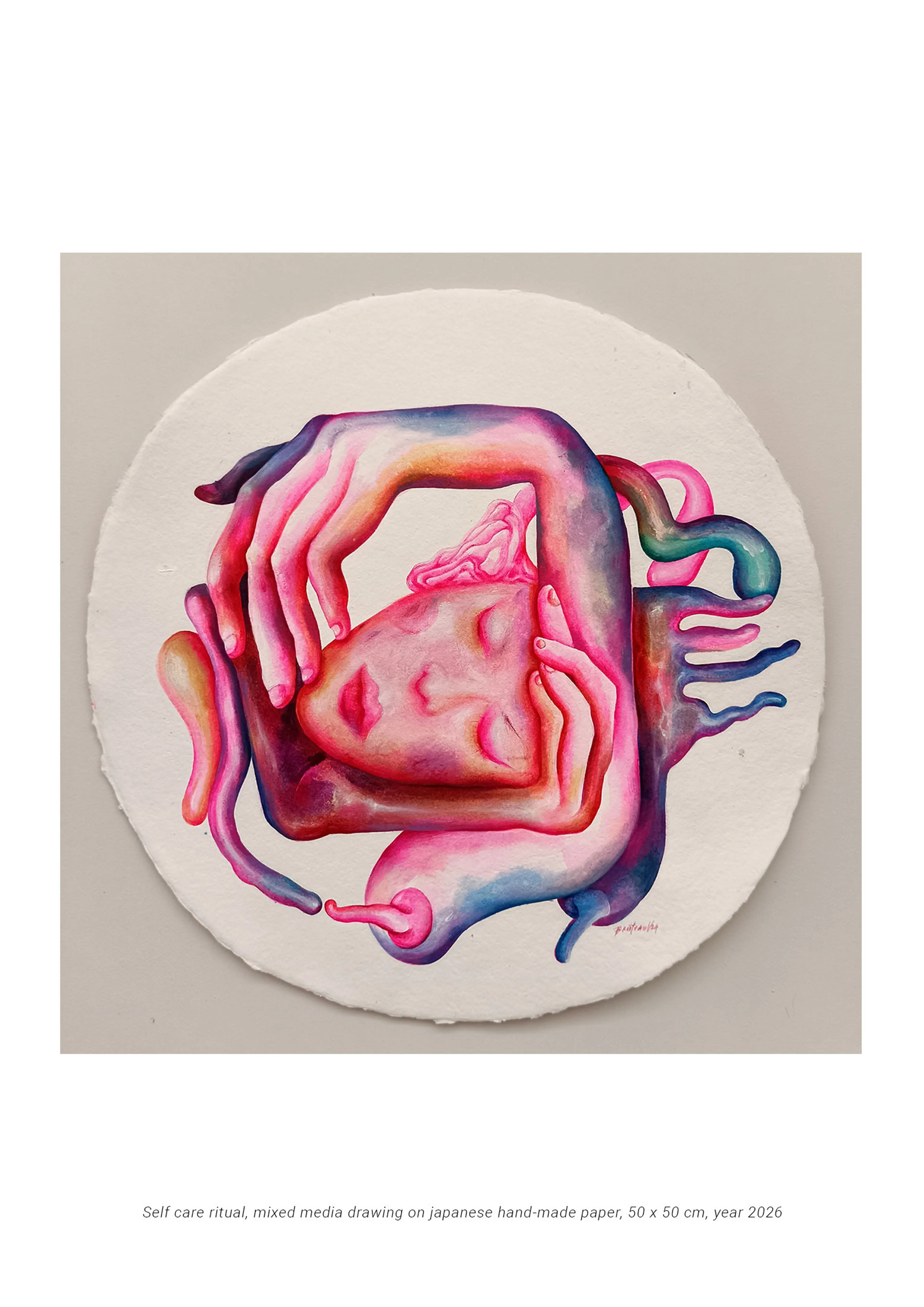 SELF CARE RITUAL - mixed media drawing on paper