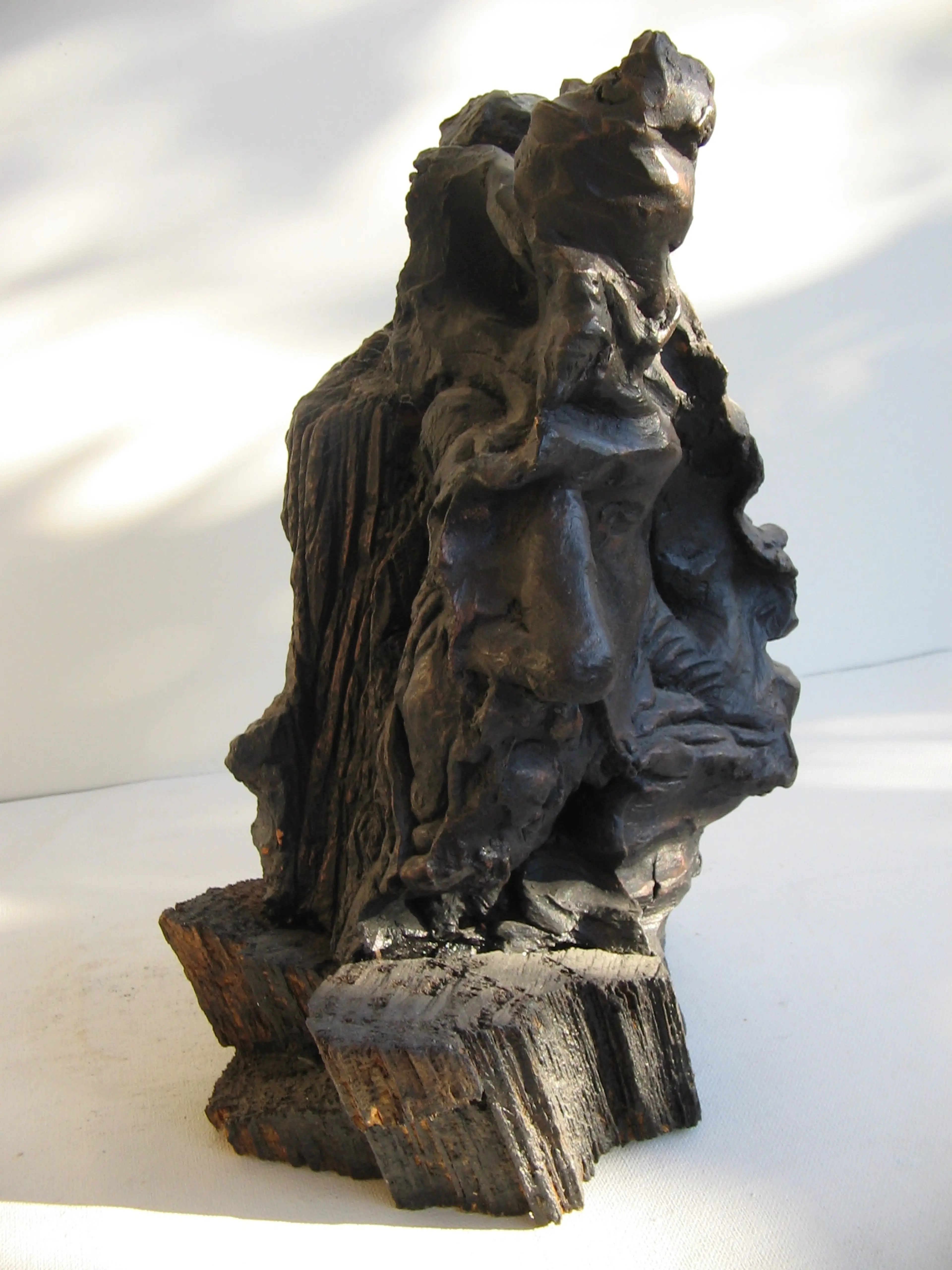 "Flexibility", wood and patinated terracotta — Sculpture — Stipan Kujundžić