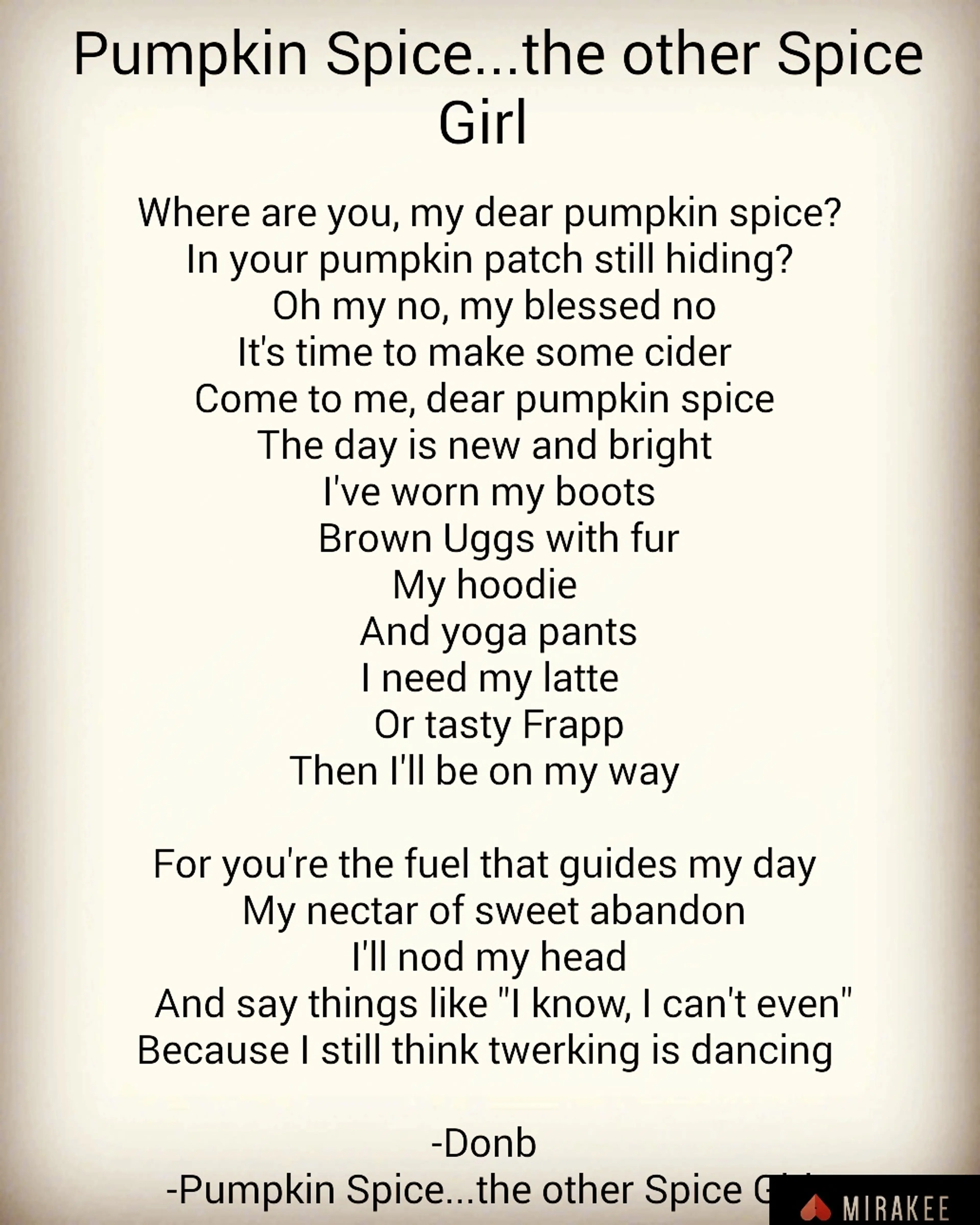 Pumpkin Spice - The other Spice Girl