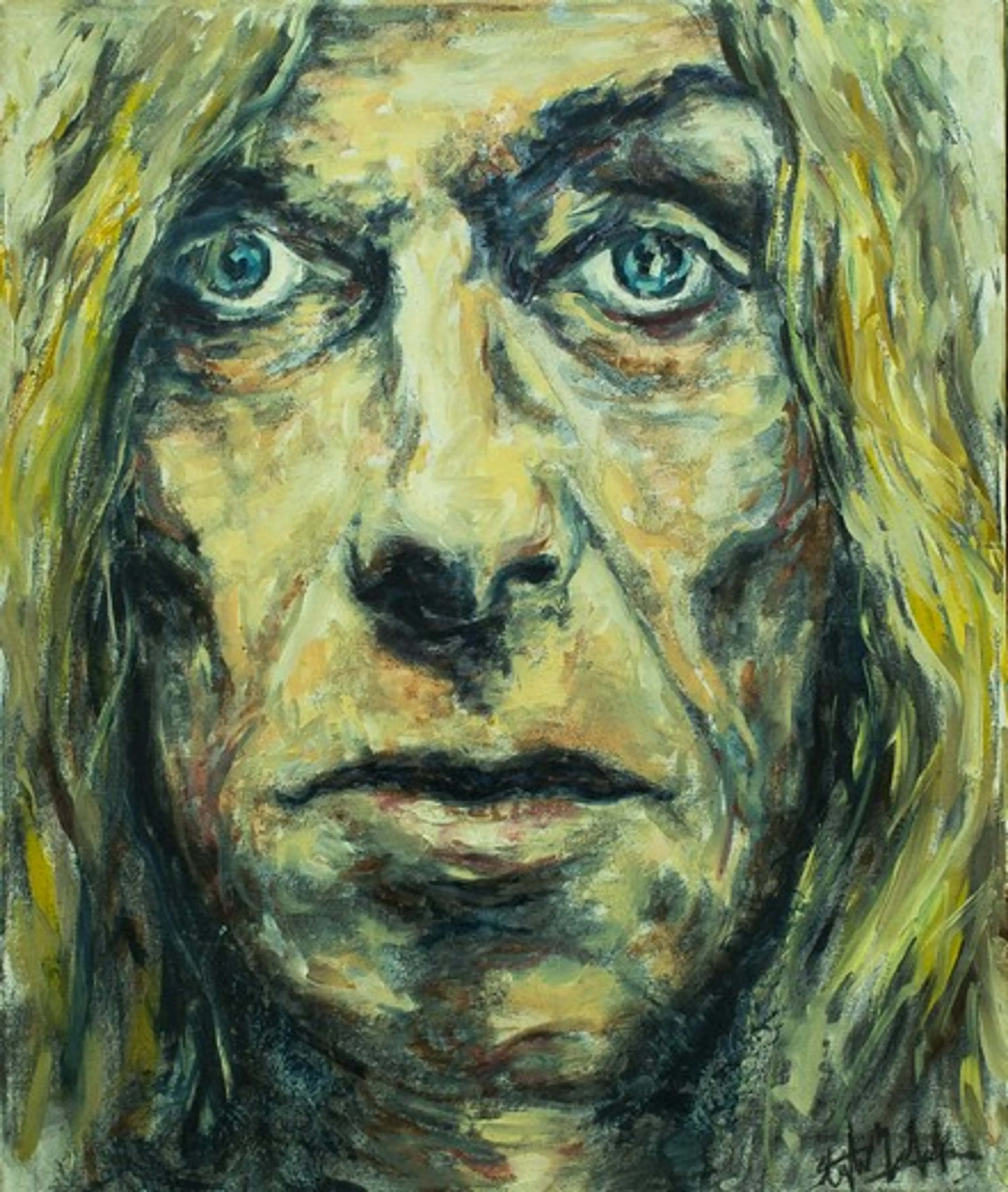 Iggy pop. oil on canvas. 46x55 cm