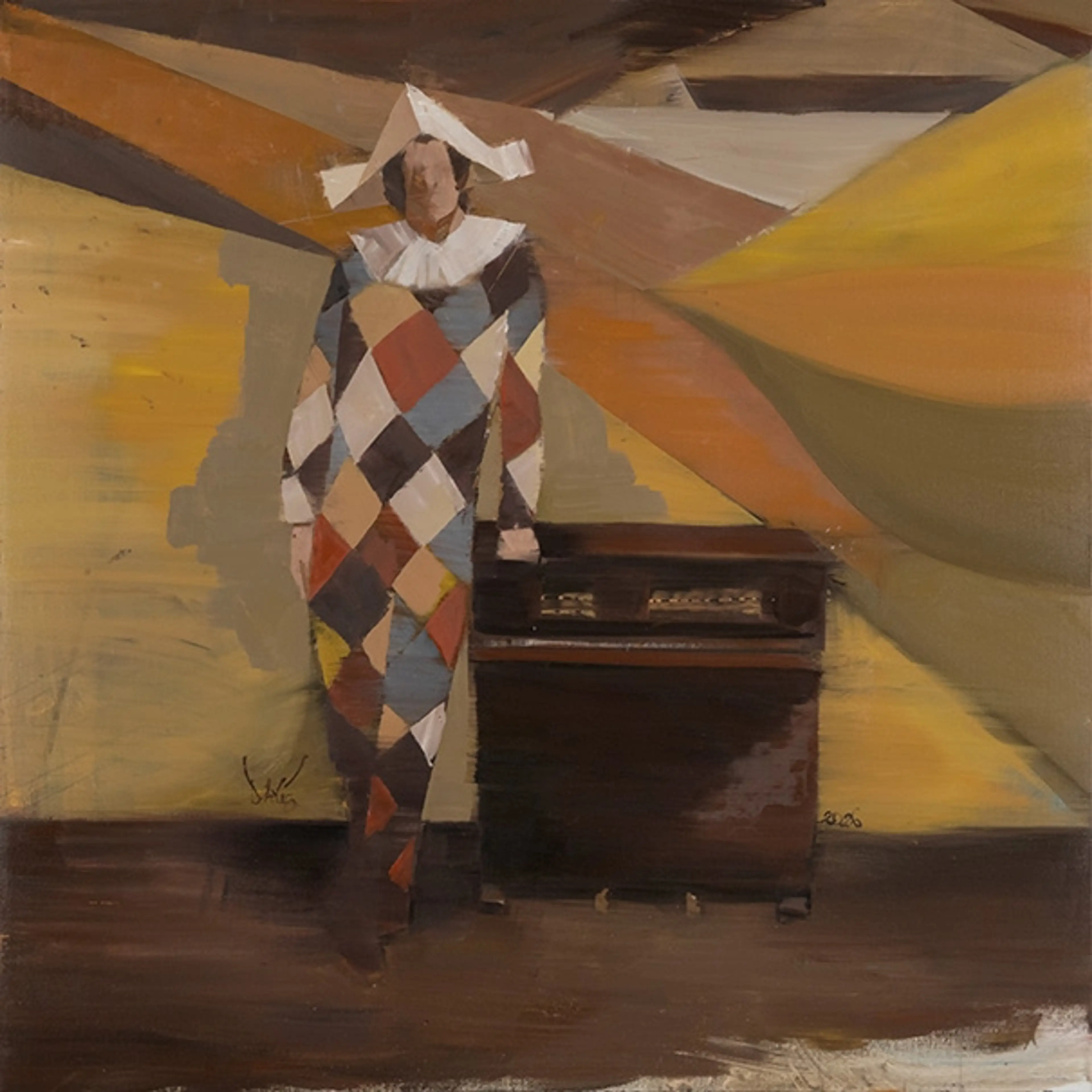 Davis Lisboa, “Marcel Broodthaers 30”, 2026, oil on canvas, 80 x 80 cm | 31.5 x 31.5 in. — Pintura — Davis Lisboa