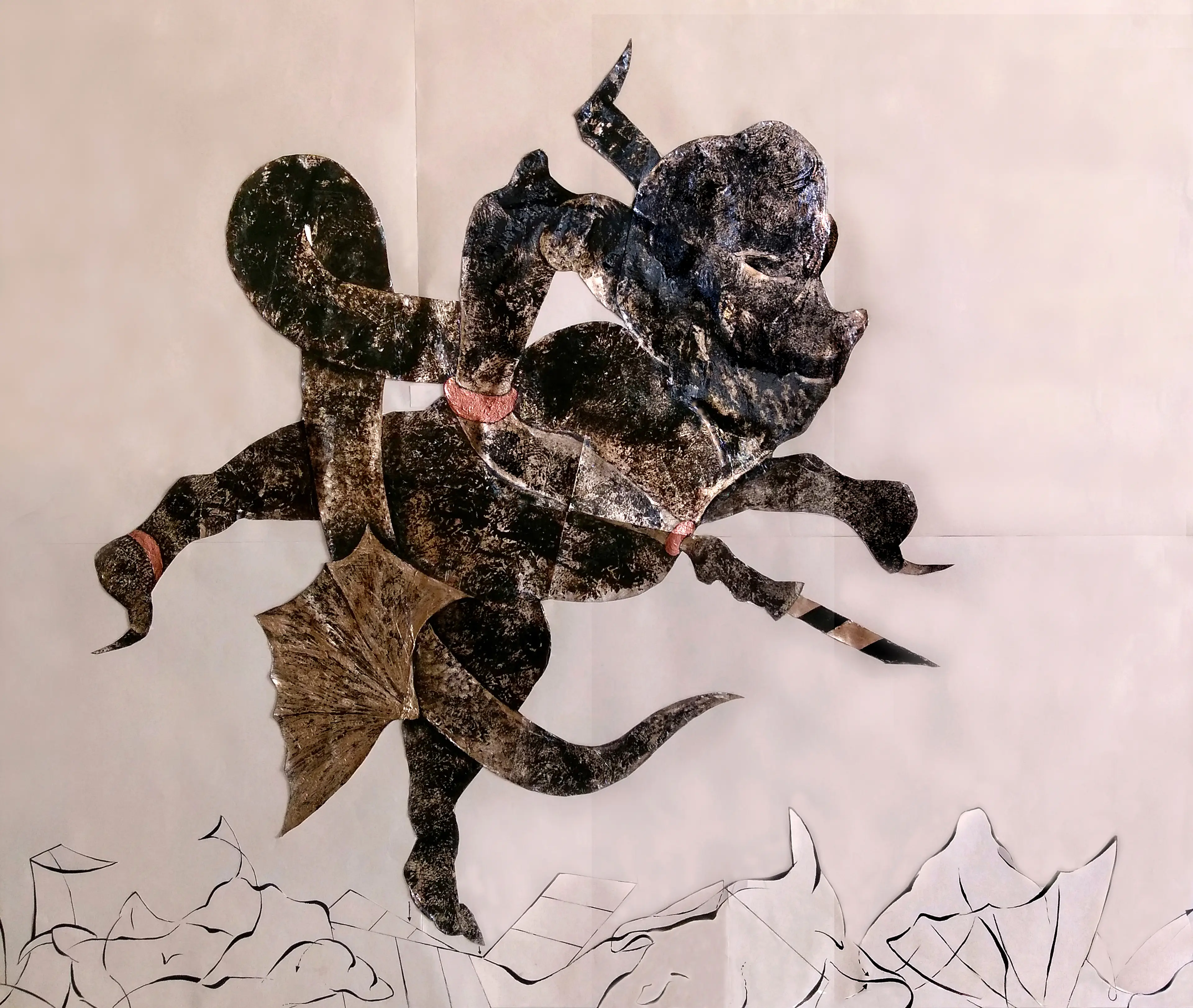THE GOVERNOR 94X112 CM MIXED MEDIA ON PAPER 2019 — Sanaz Haeri