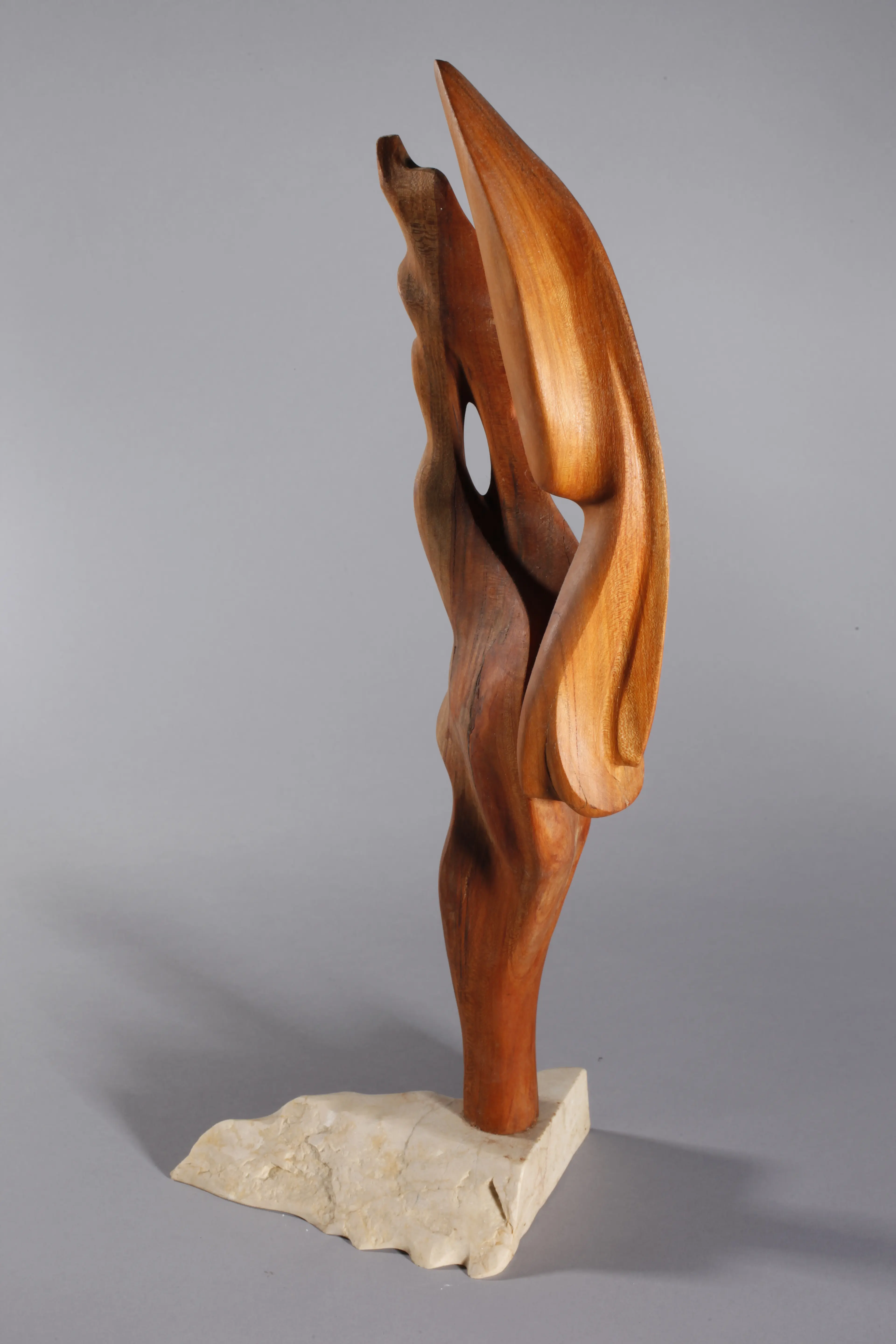 "Spreading excitement", wood and stone