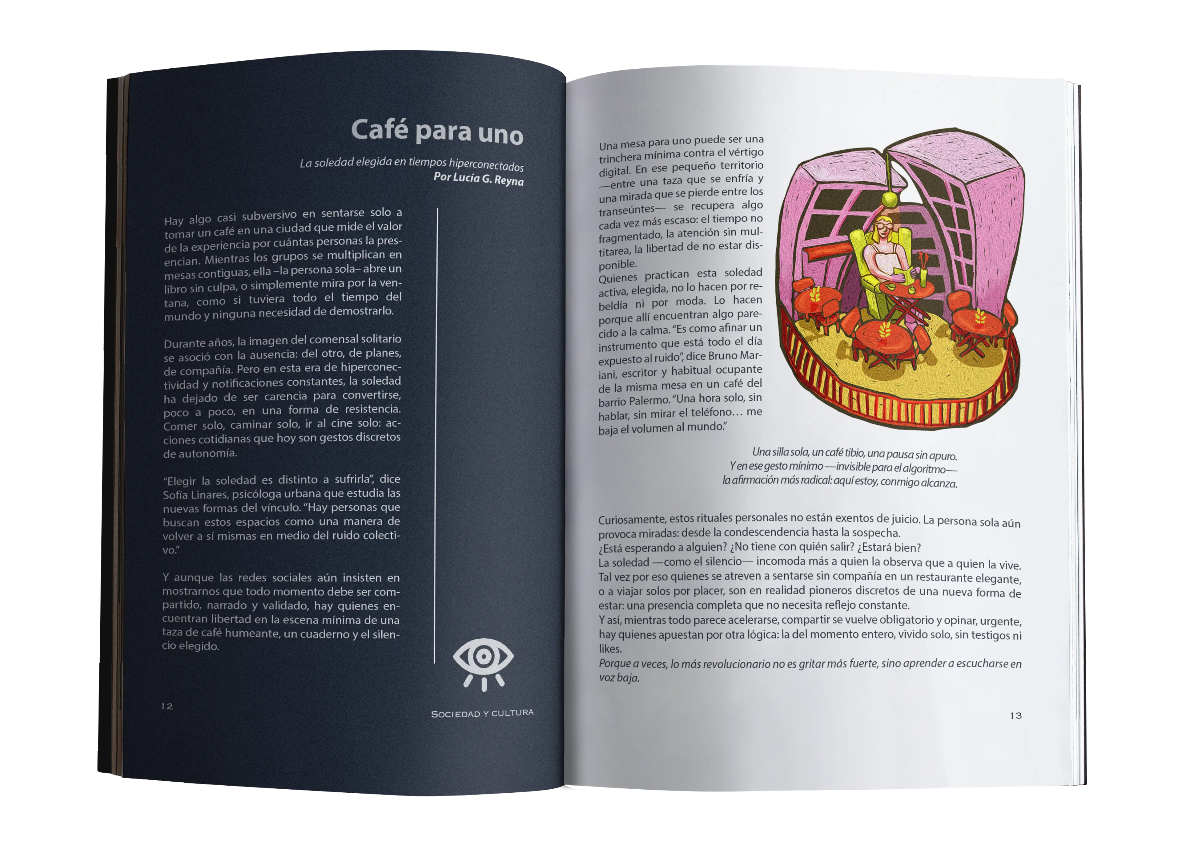 Café para uno revista — Ilustración — Cintia Bonino