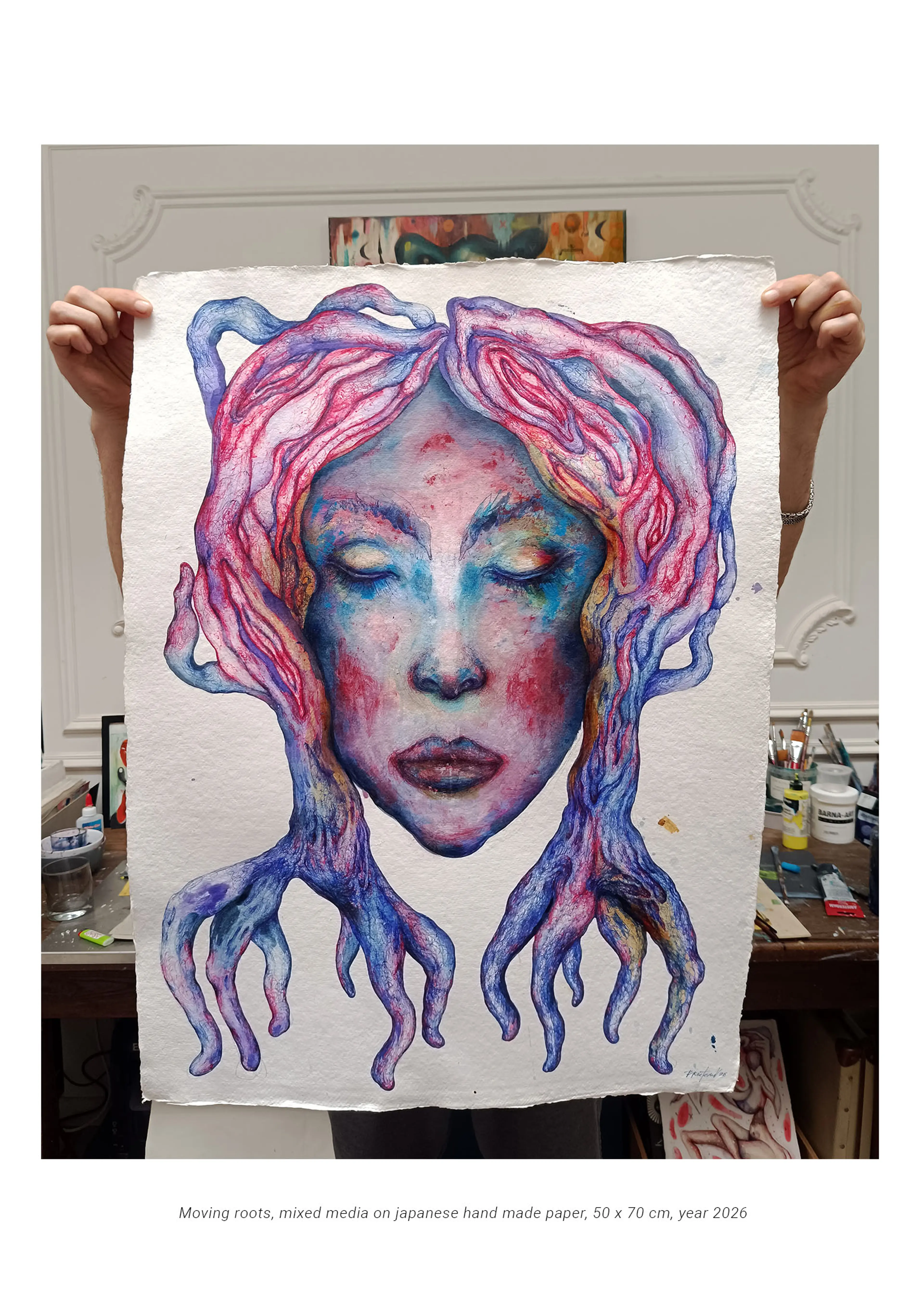 MOVING ROOTS / Mixed media drawings on paper
