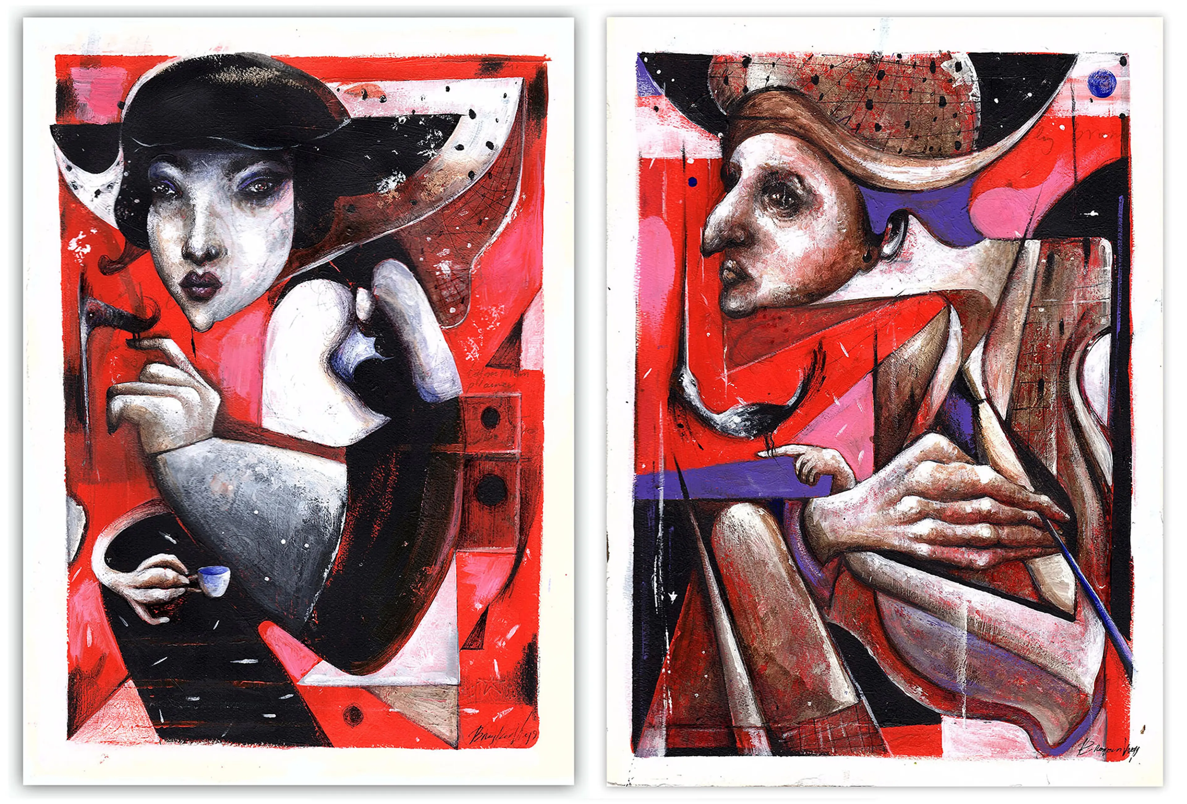 drawings in red