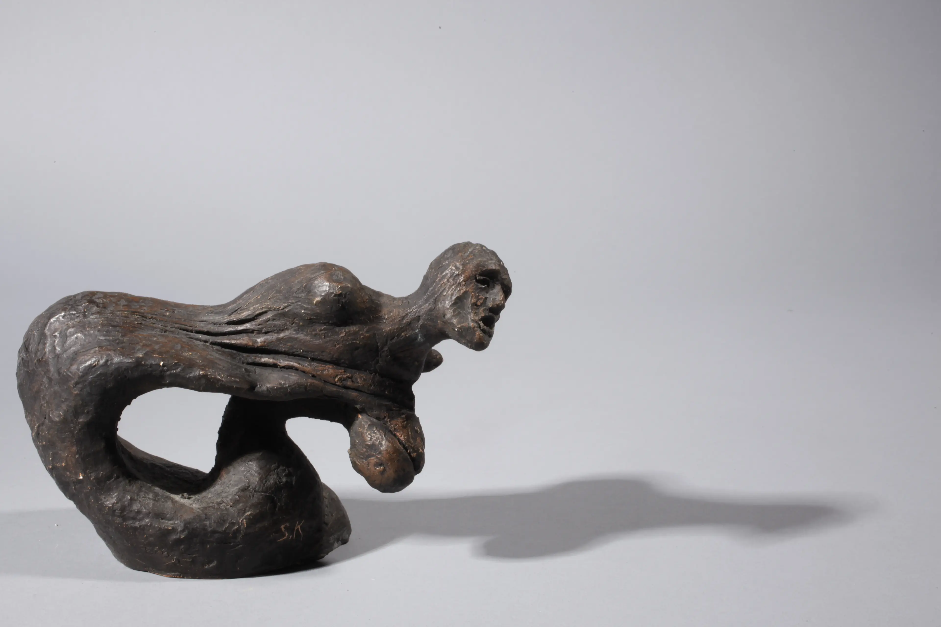 "Unbearable humiliation", patinated terracotta