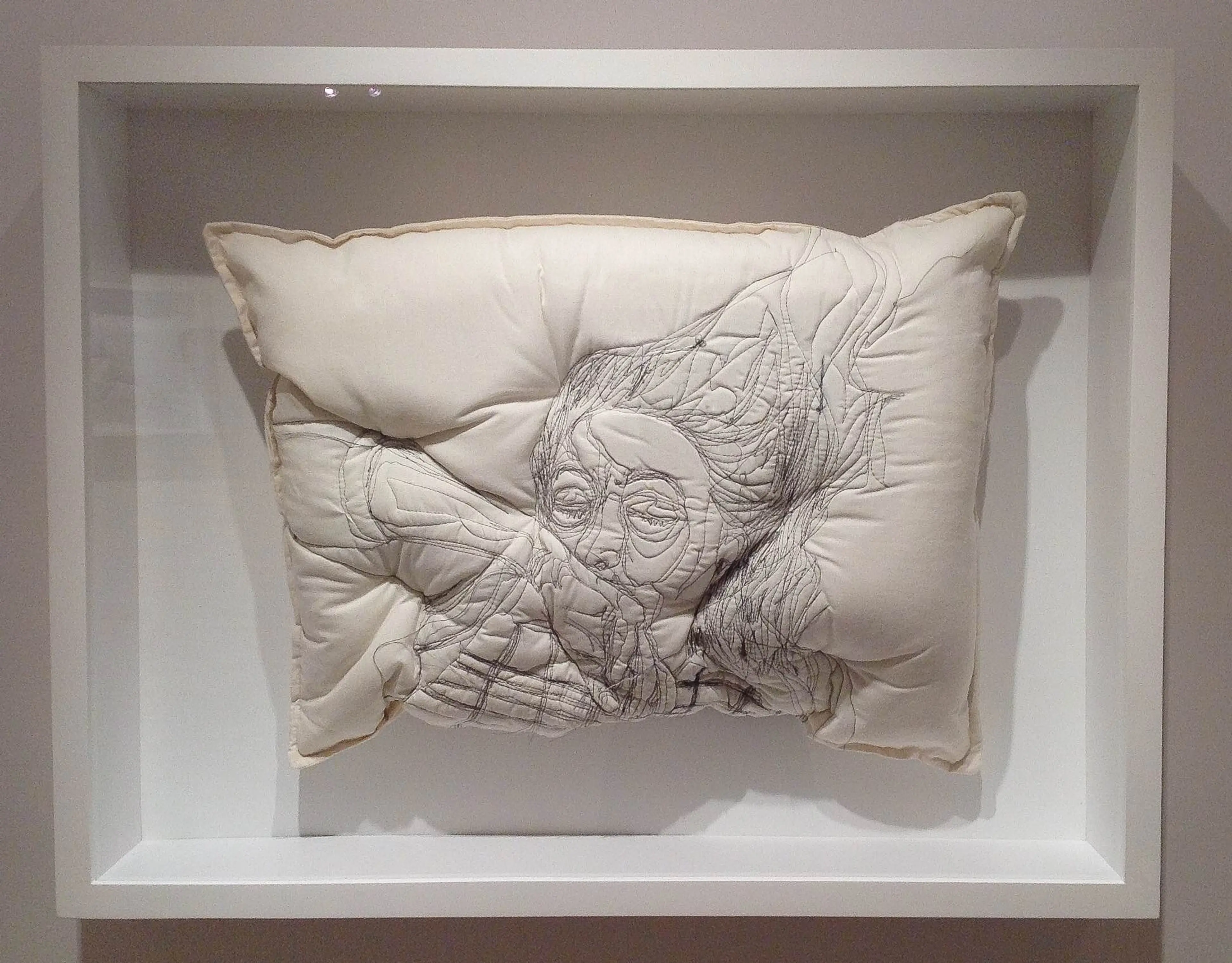 02,Maryam Ashkanian,Sleep Series,70.90cm,Sewing on Pillow,2014