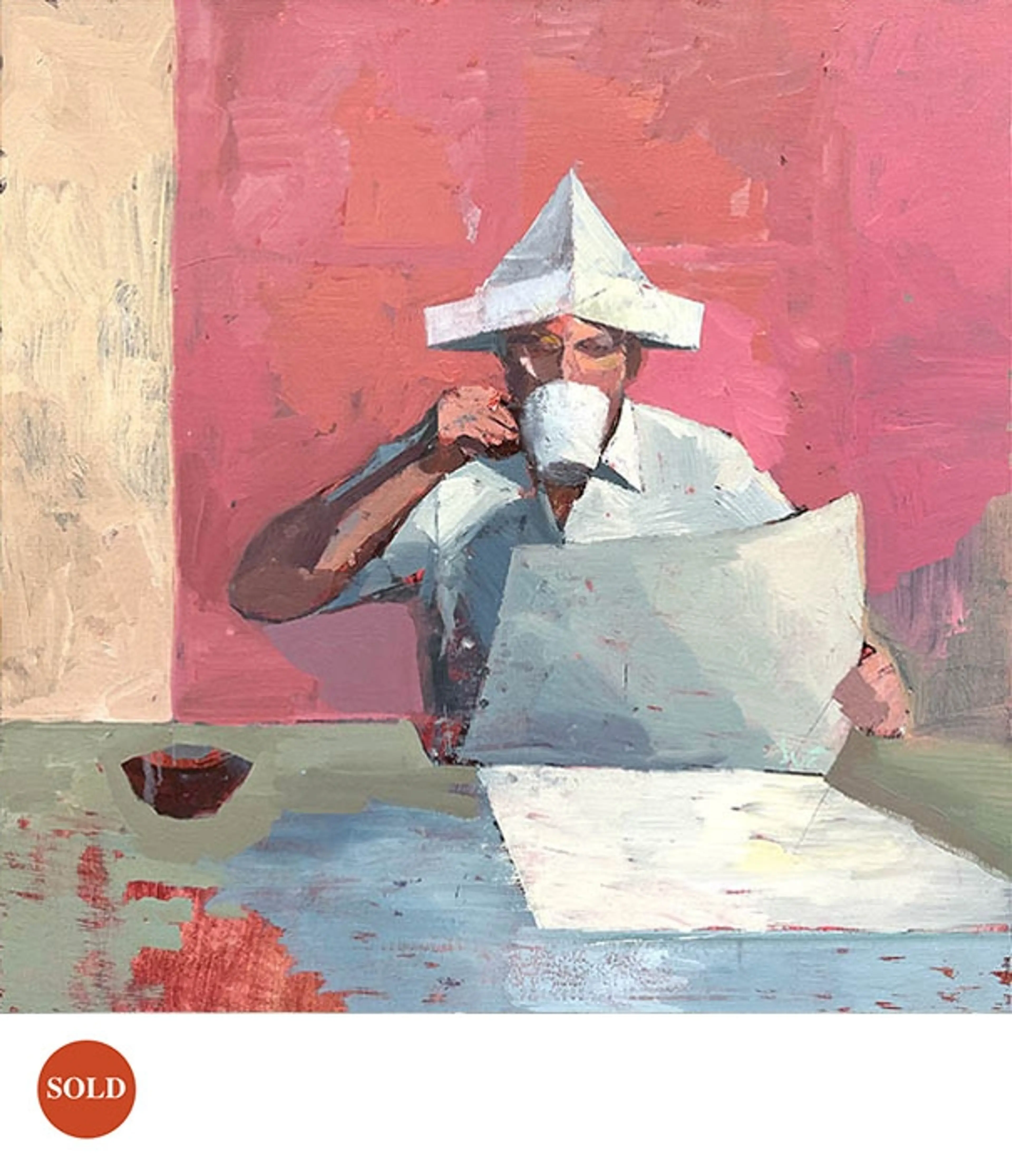 Davis Lisboa, "Robert Filliou 26", 2022, oil on canvas, 80 x 80 cm | 31.50 x 31.50 in — Pintura — Davis Lisboa