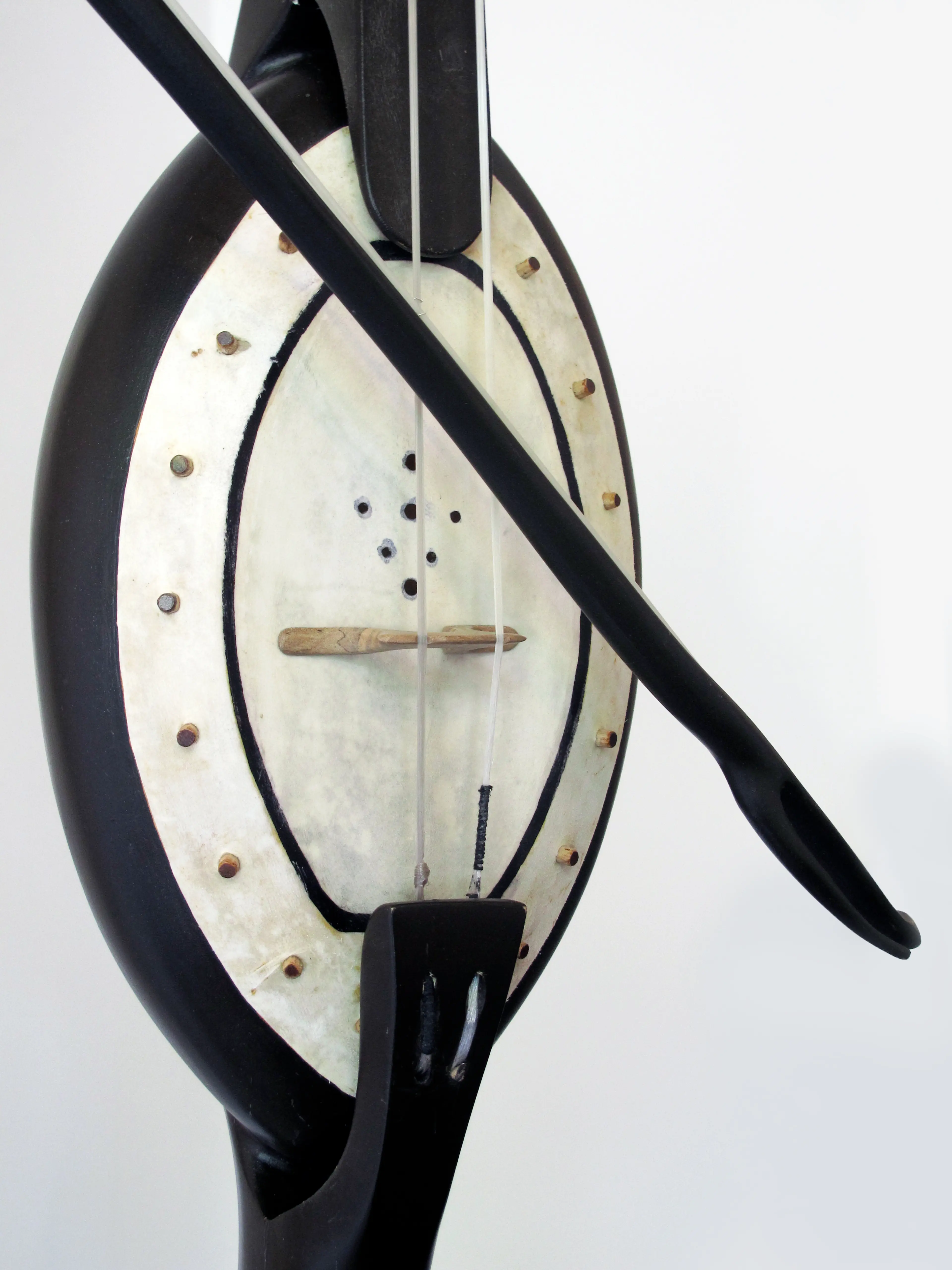 "Musical instrument VI", wood (maple), goatskin and horsehair
