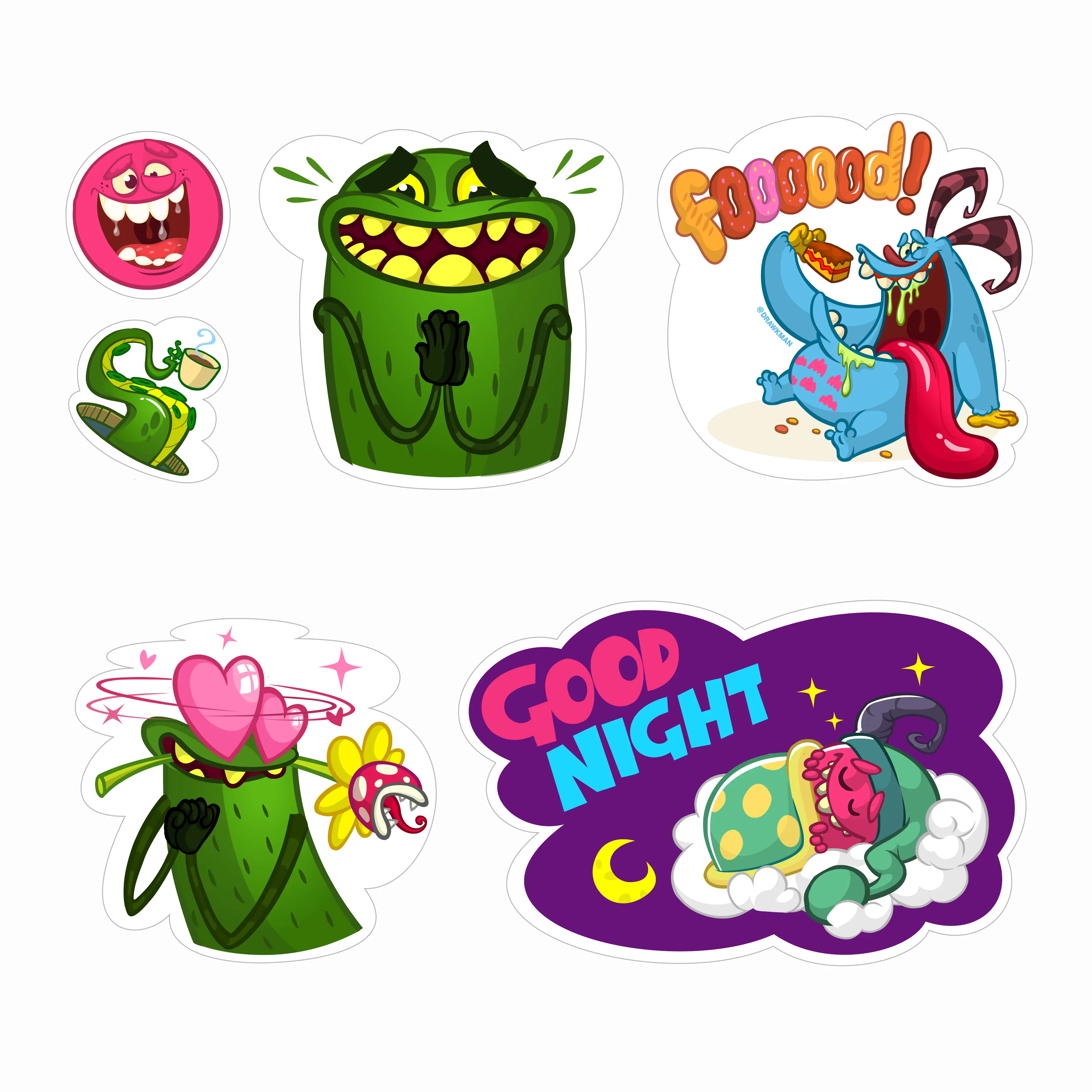 Mighty Moonsters cartoon stickepack by drawkman