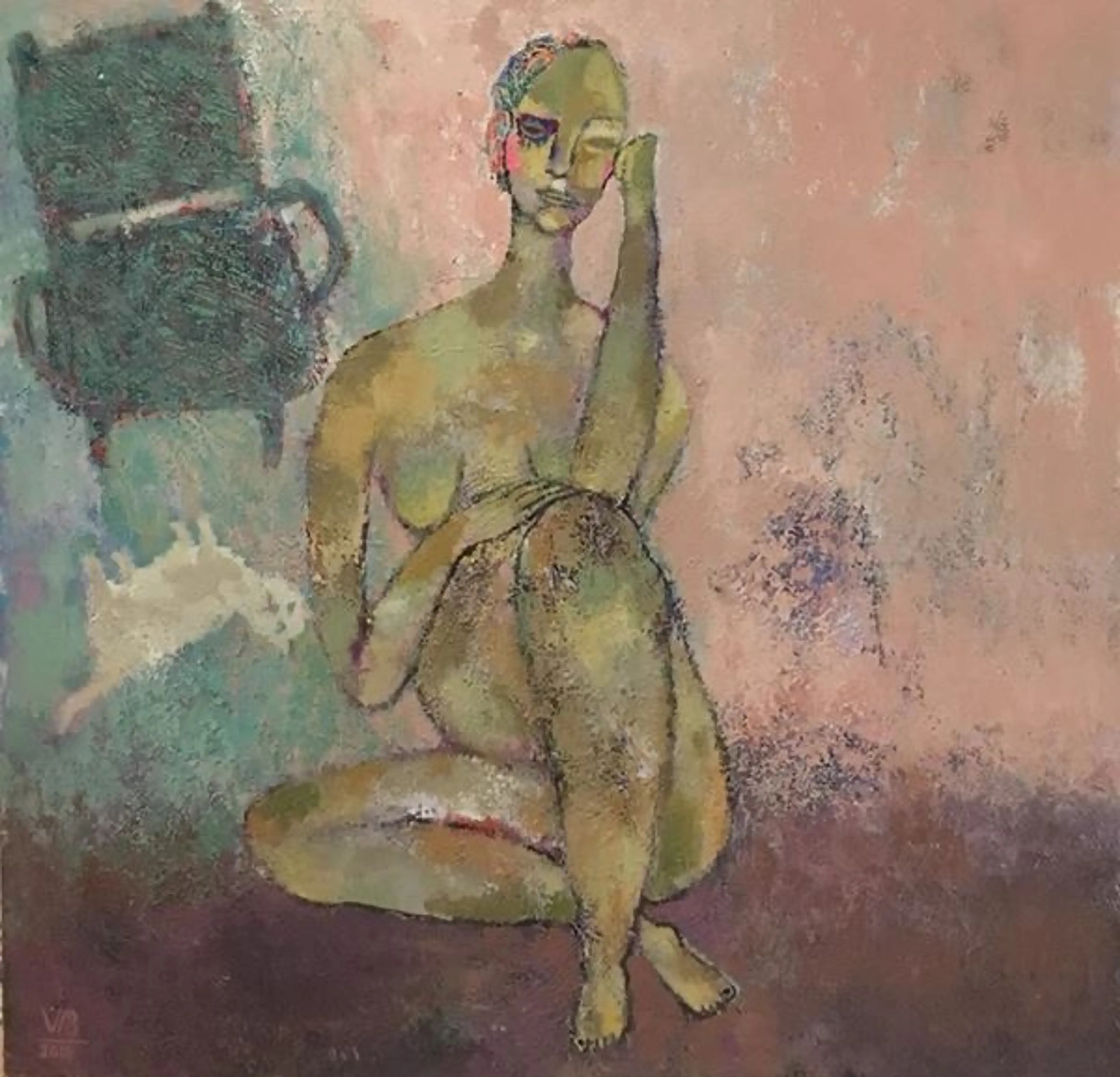 The woman and the cat