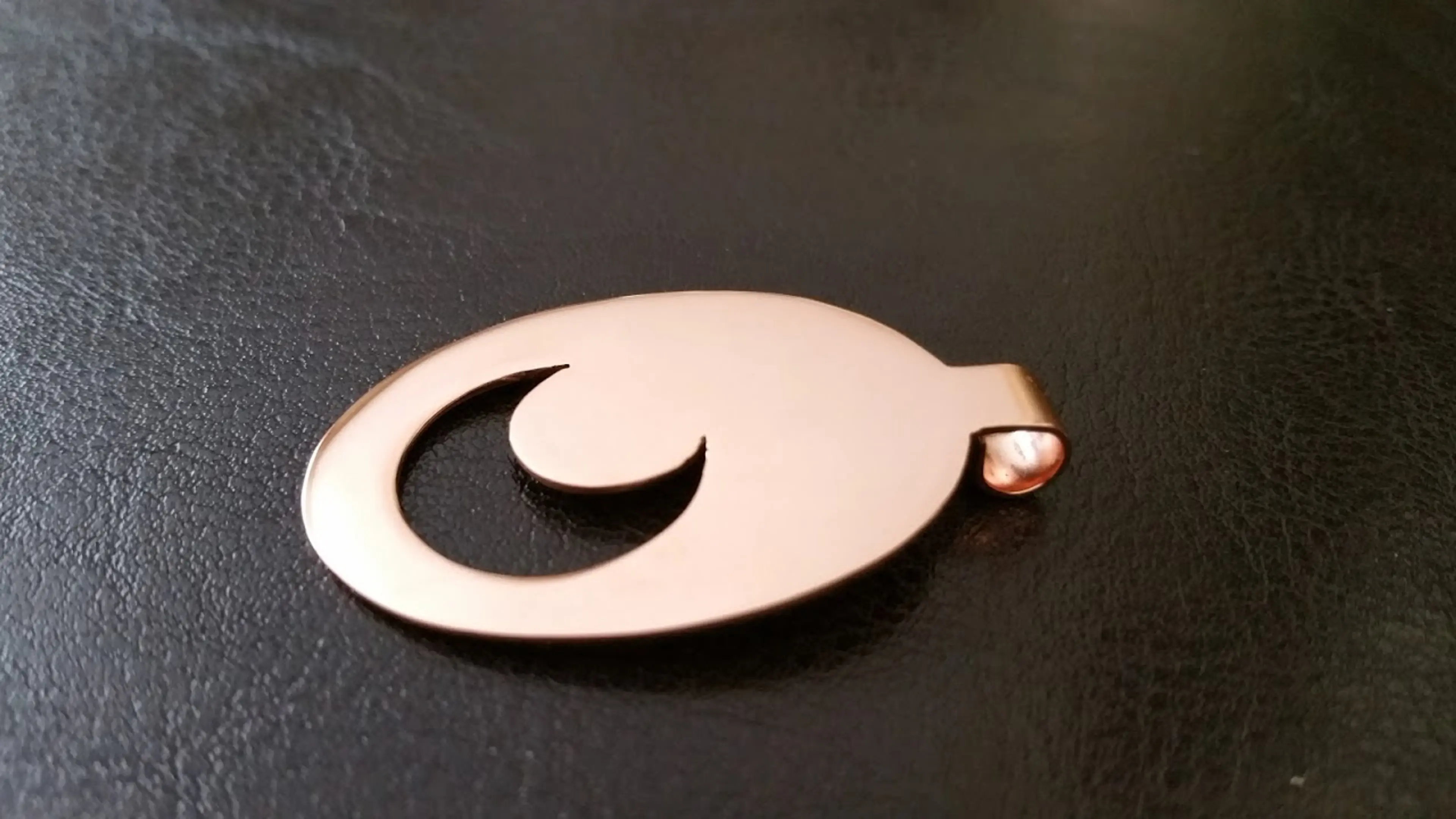 Crescent Moon Copper Pendant
