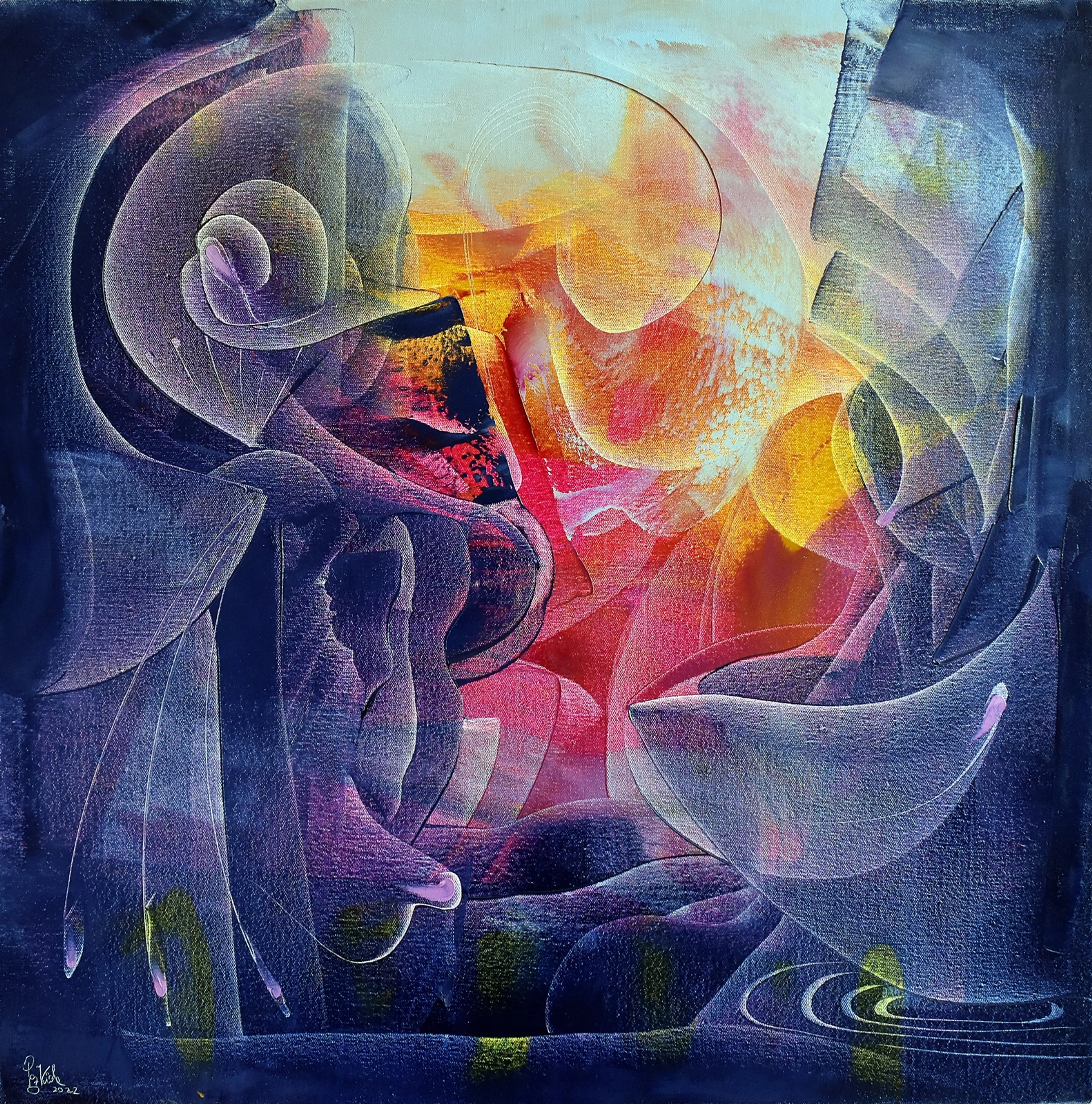 Untitled, 80 x 80 cm, oil on canvas, 2022, Mauricio Paz Viola