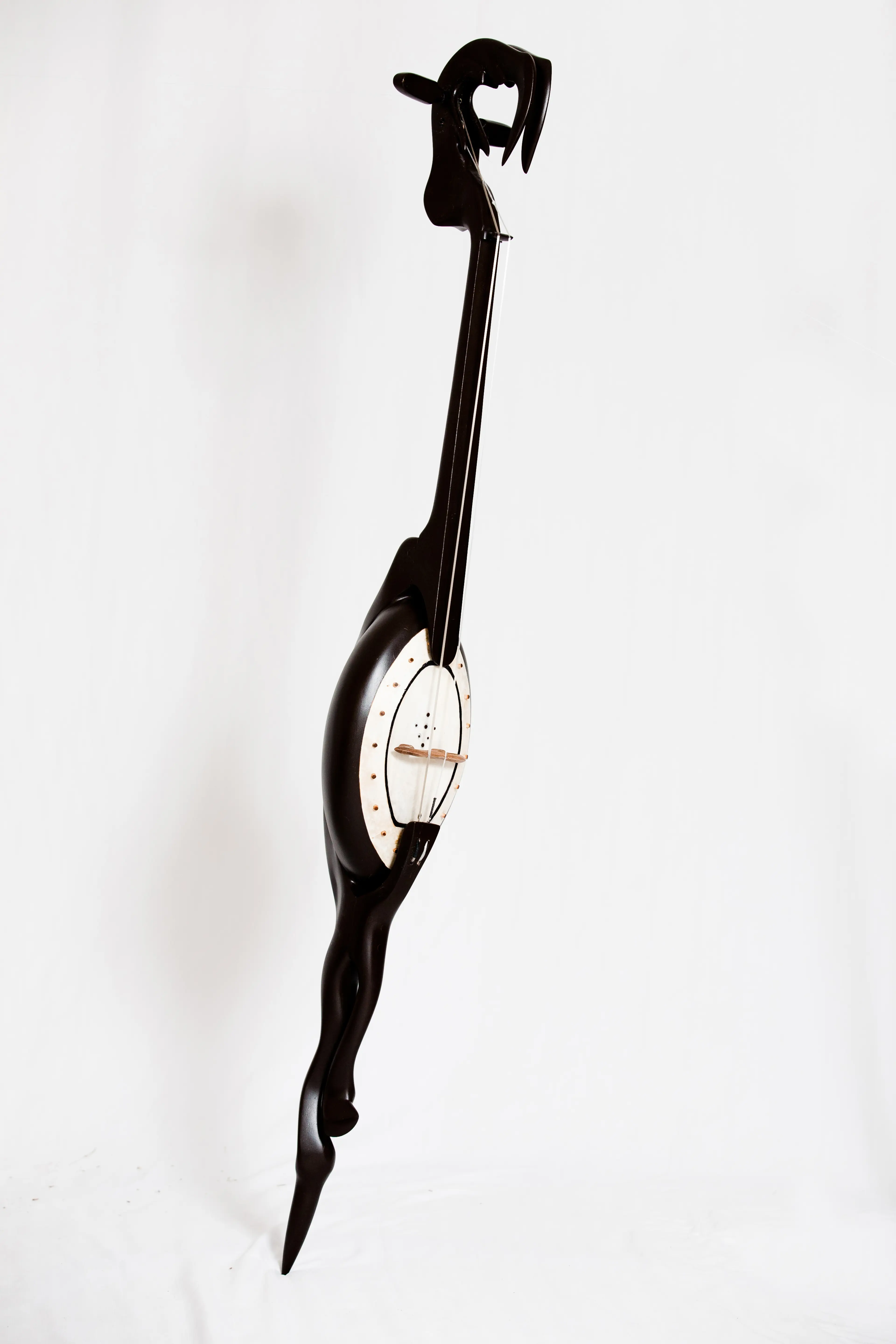 "Musical instrument VI", wood (maple), goatskin and horsehair